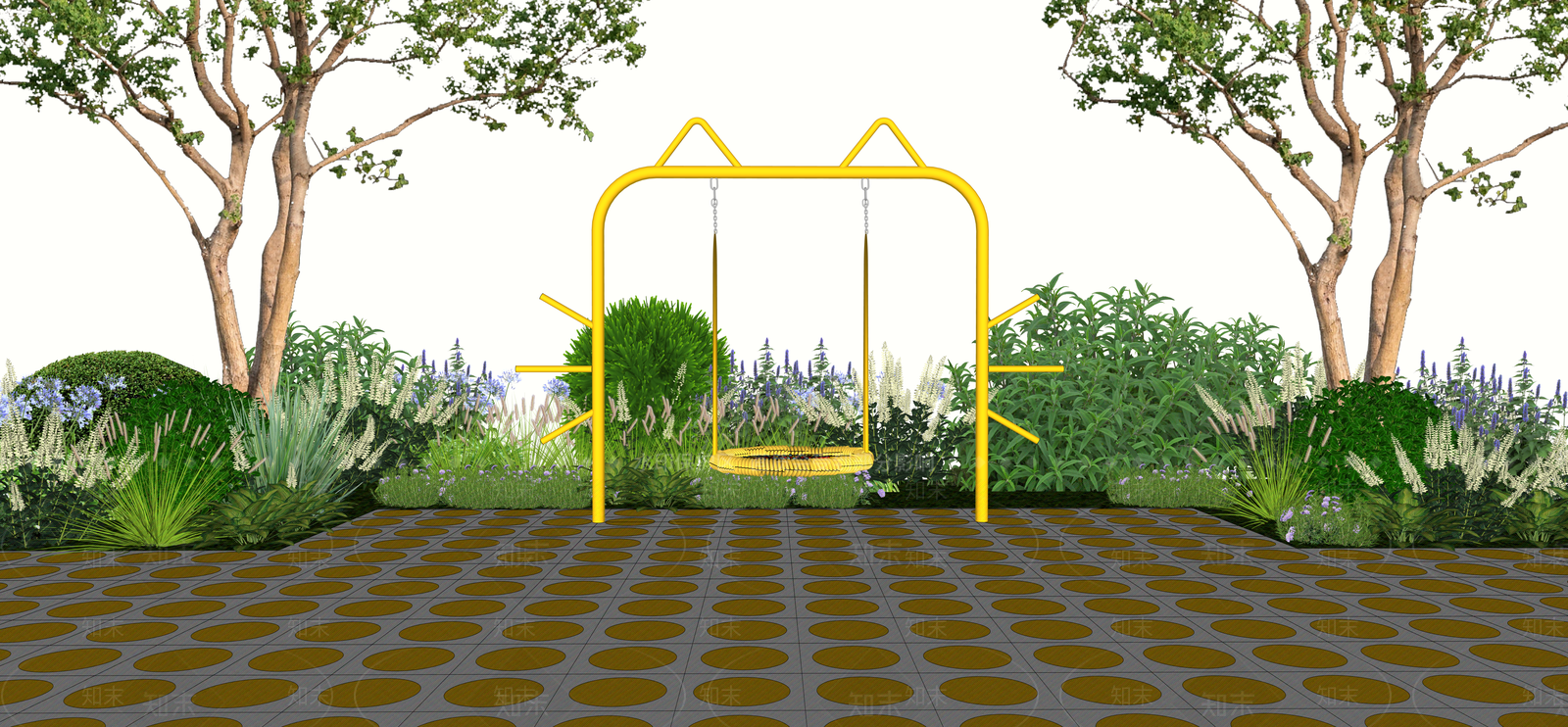 现代秋千SU模型下载【ID:1193468089】