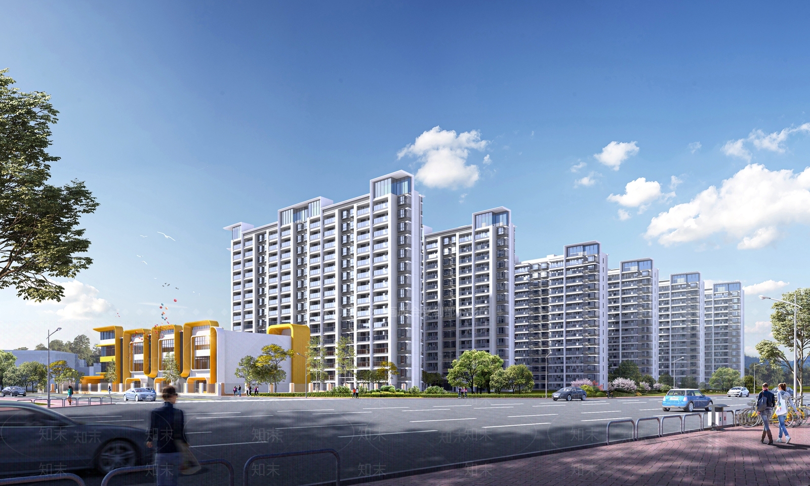 现代简约高层住宅SU模型下载【ID:1193469628】
