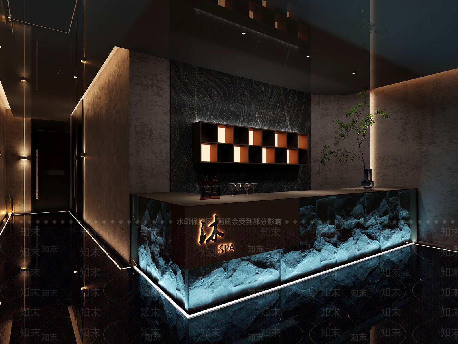 现代新中式足浴店3D模型下载【ID:1193470234】