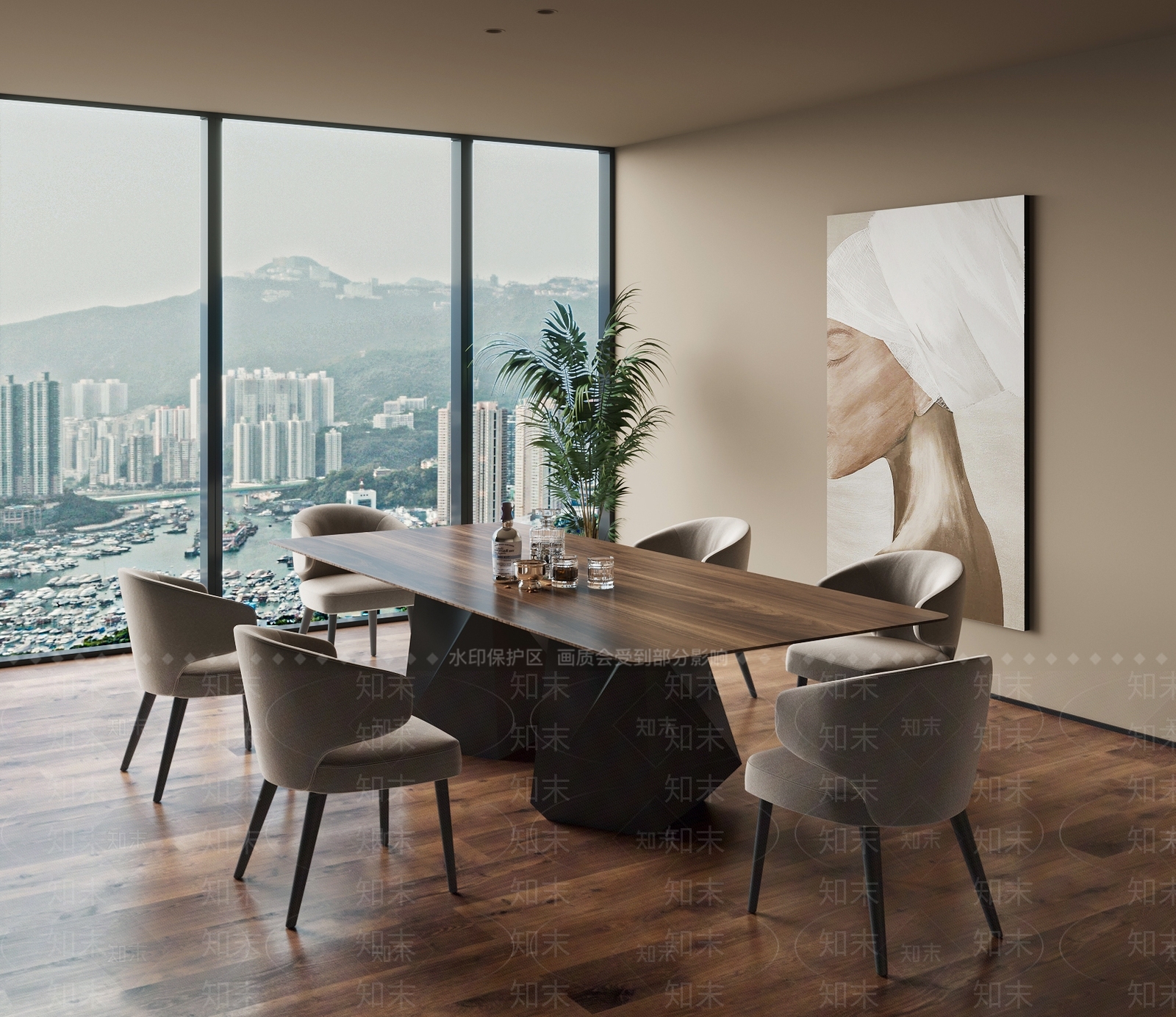 现代意式餐桌椅3D模型下载【ID:1193469445】