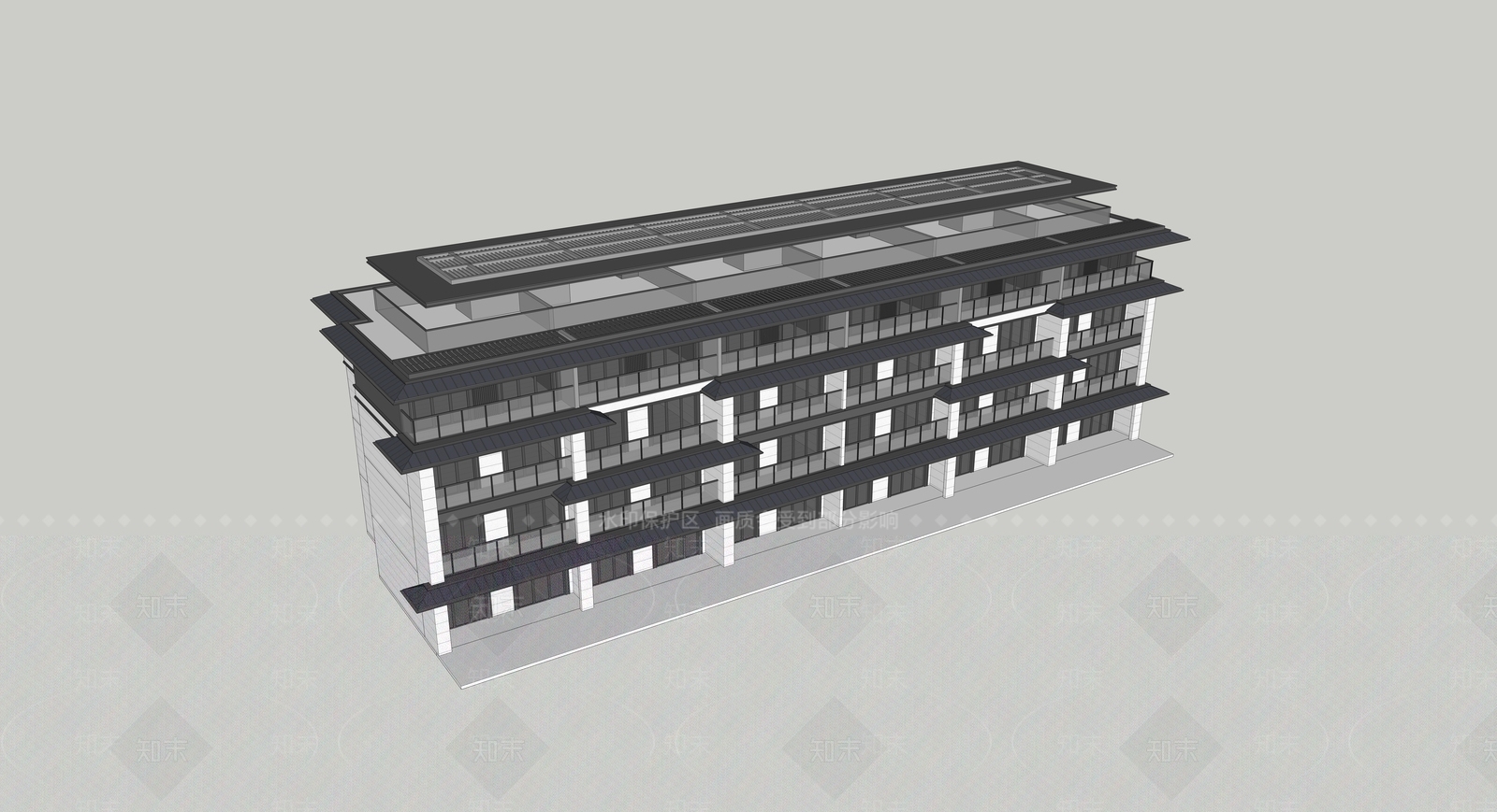 新中式现代多层住宅SU模型下载【ID:1193628149】