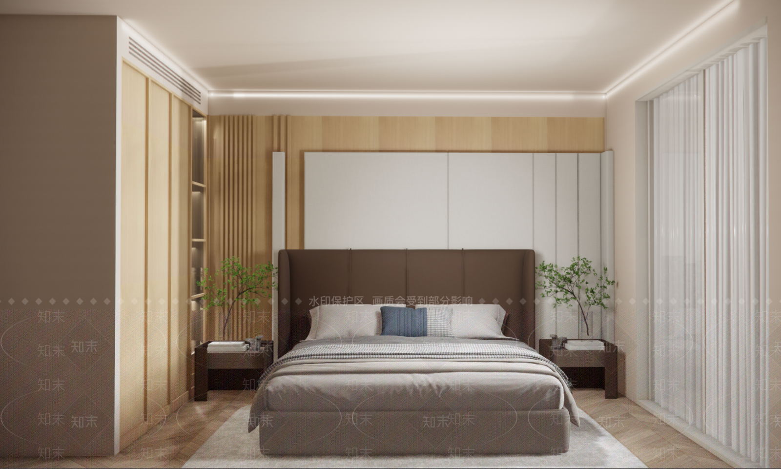 现代简约单人床SU模型下载【ID:1193472238】