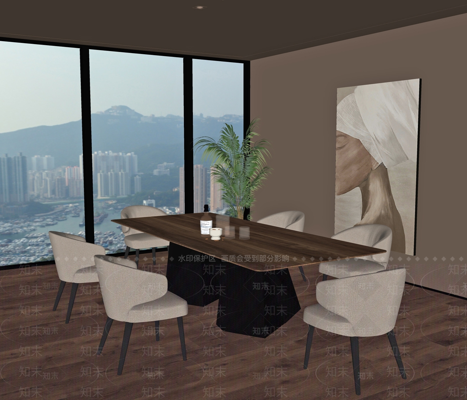 现代意式餐桌椅SU模型下载【ID:1193470143】