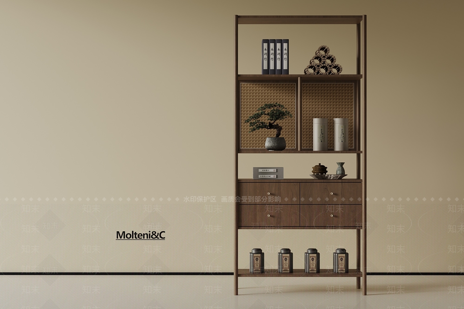 新中式博古架SU模型下载【ID:1193471802】