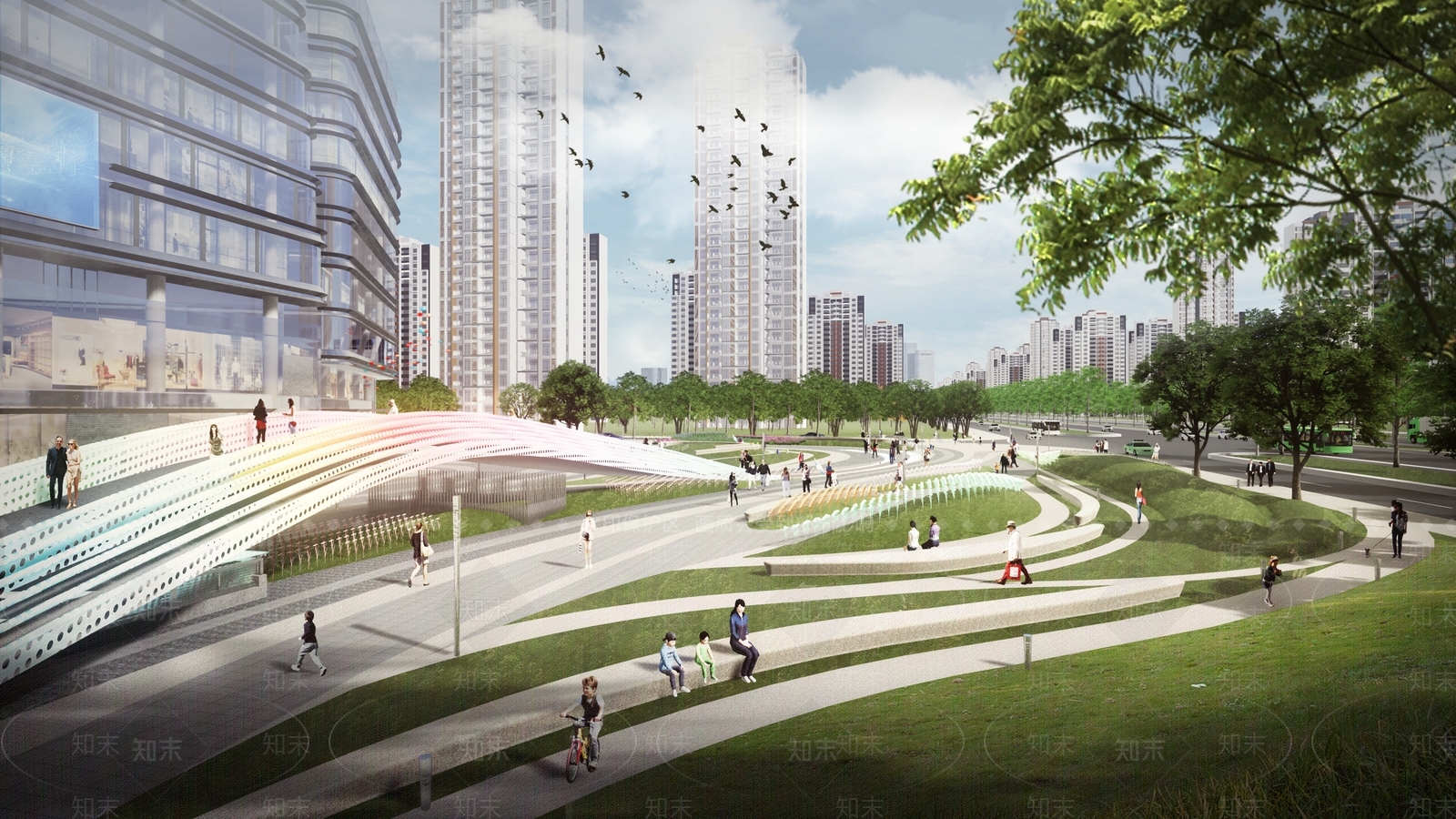 现代办公景观SU模型下载【ID:1193477860】