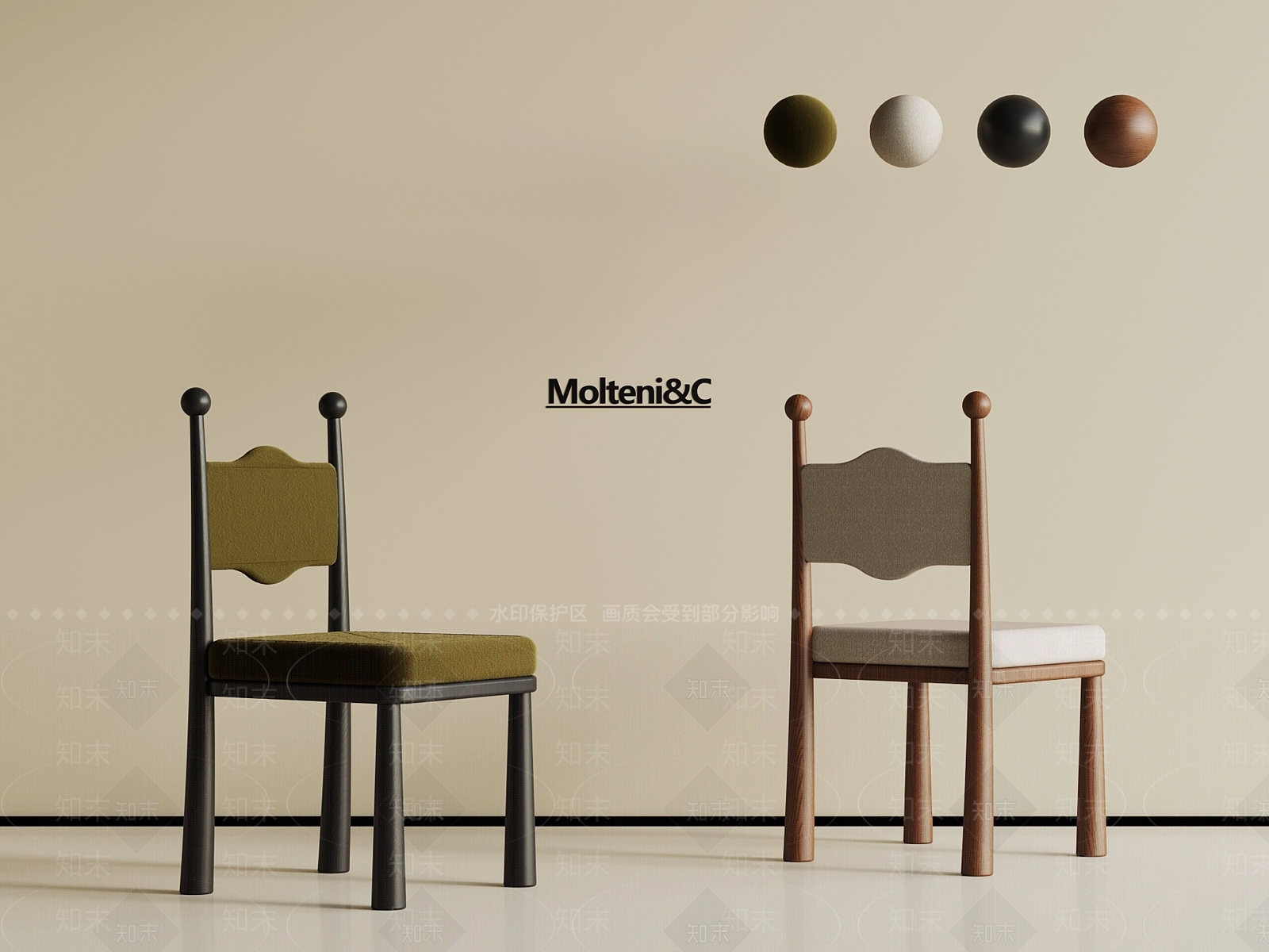 法式中古餐椅3D模型下载【ID:1193477974】