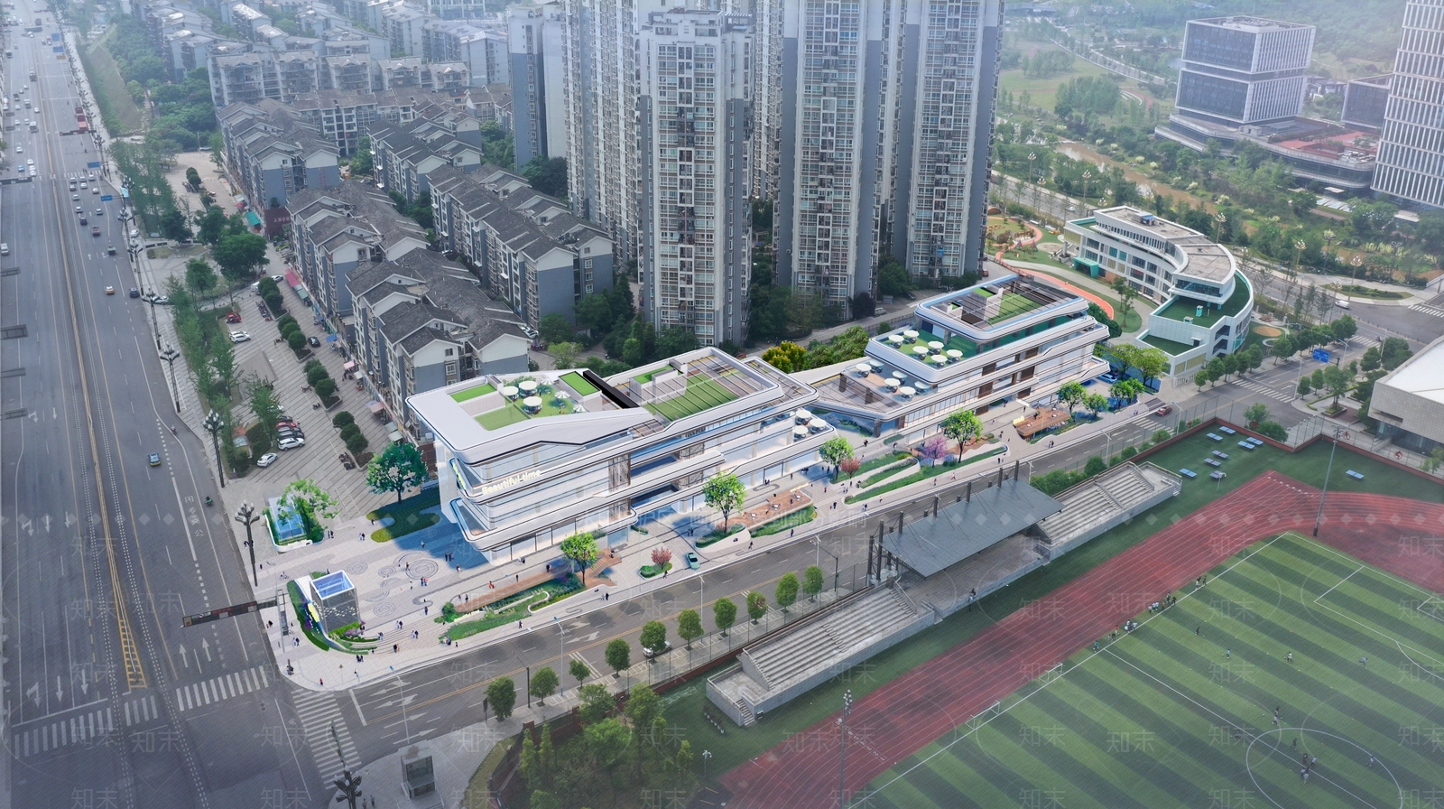 现代商业景观SU模型下载【ID:1193479306】