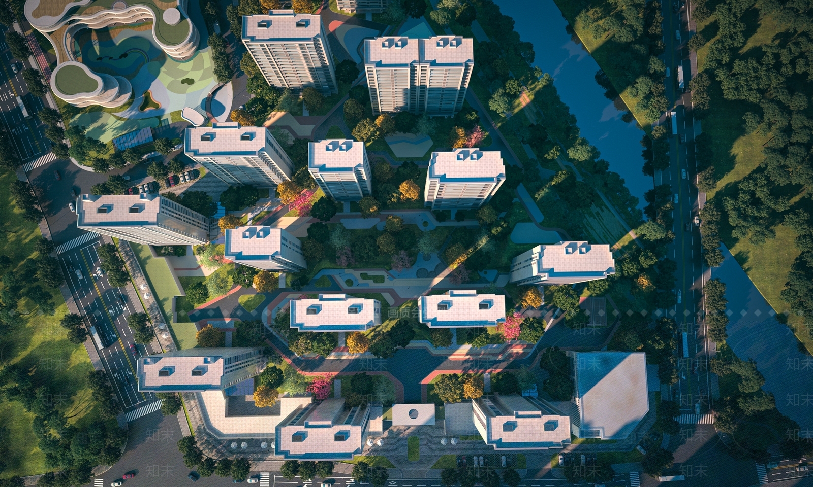 现代高层住宅3D模型下载【ID:1193478709】
