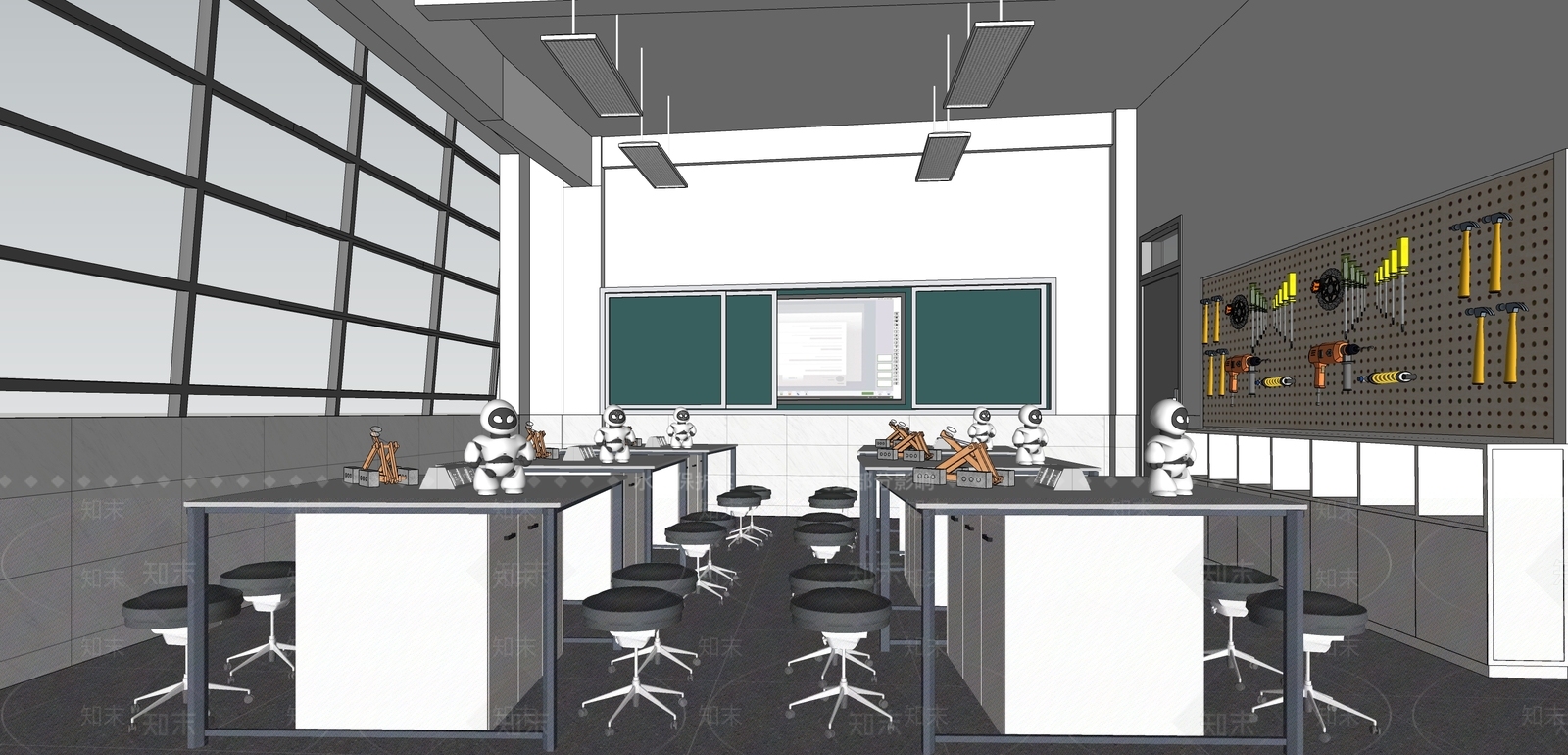 现代其他学校空间SU模型下载【ID:1193479878】