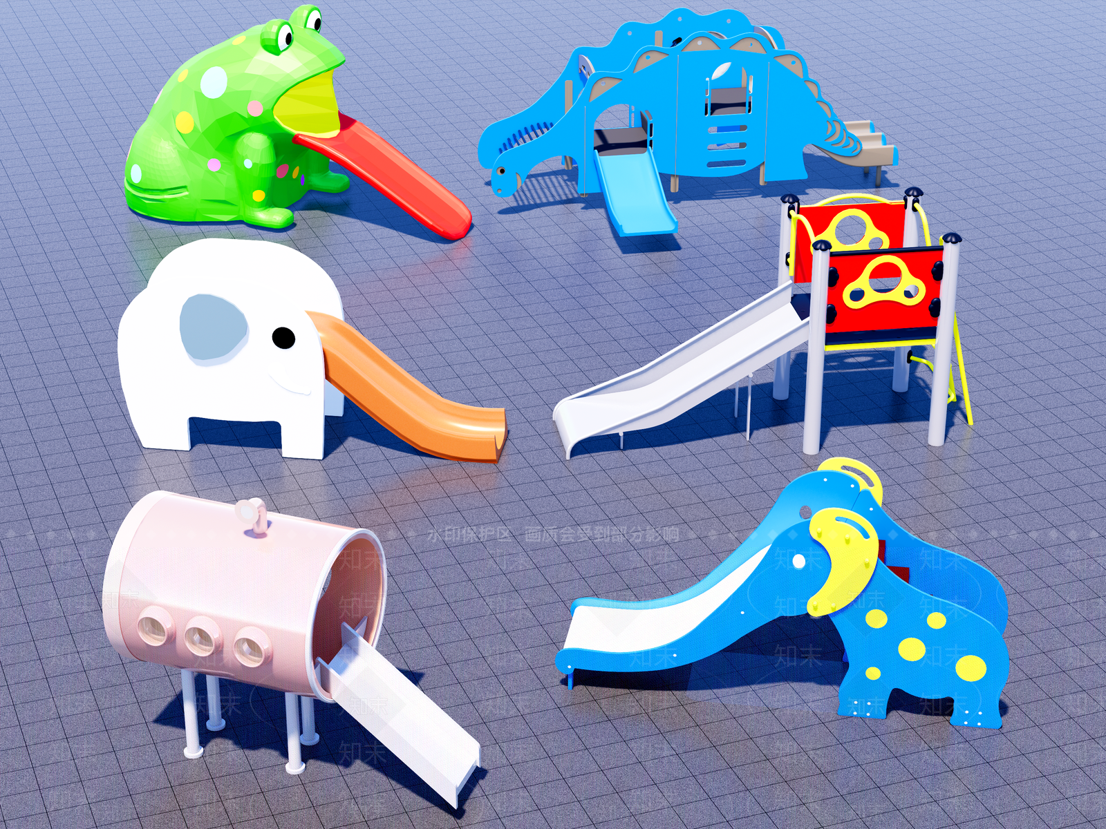 儿童滑梯SU模型下载【ID:1193481049】