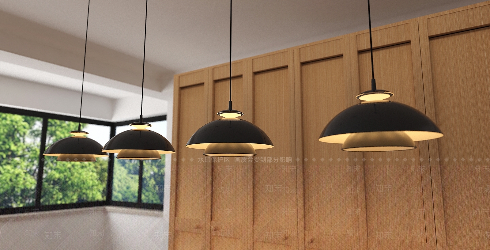 现代吧台吊灯3D模型下载【ID:1193483664】