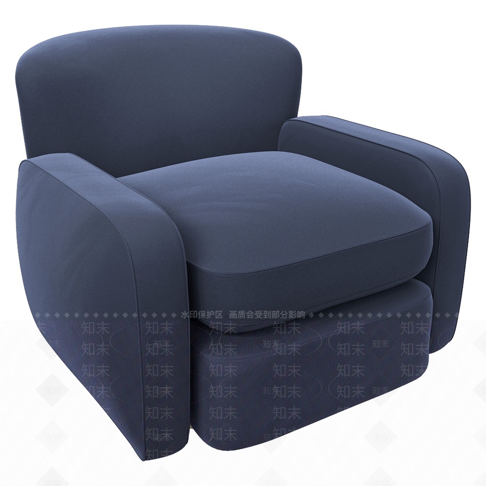 现代法式单人沙发3D模型下载【ID:1193484704】