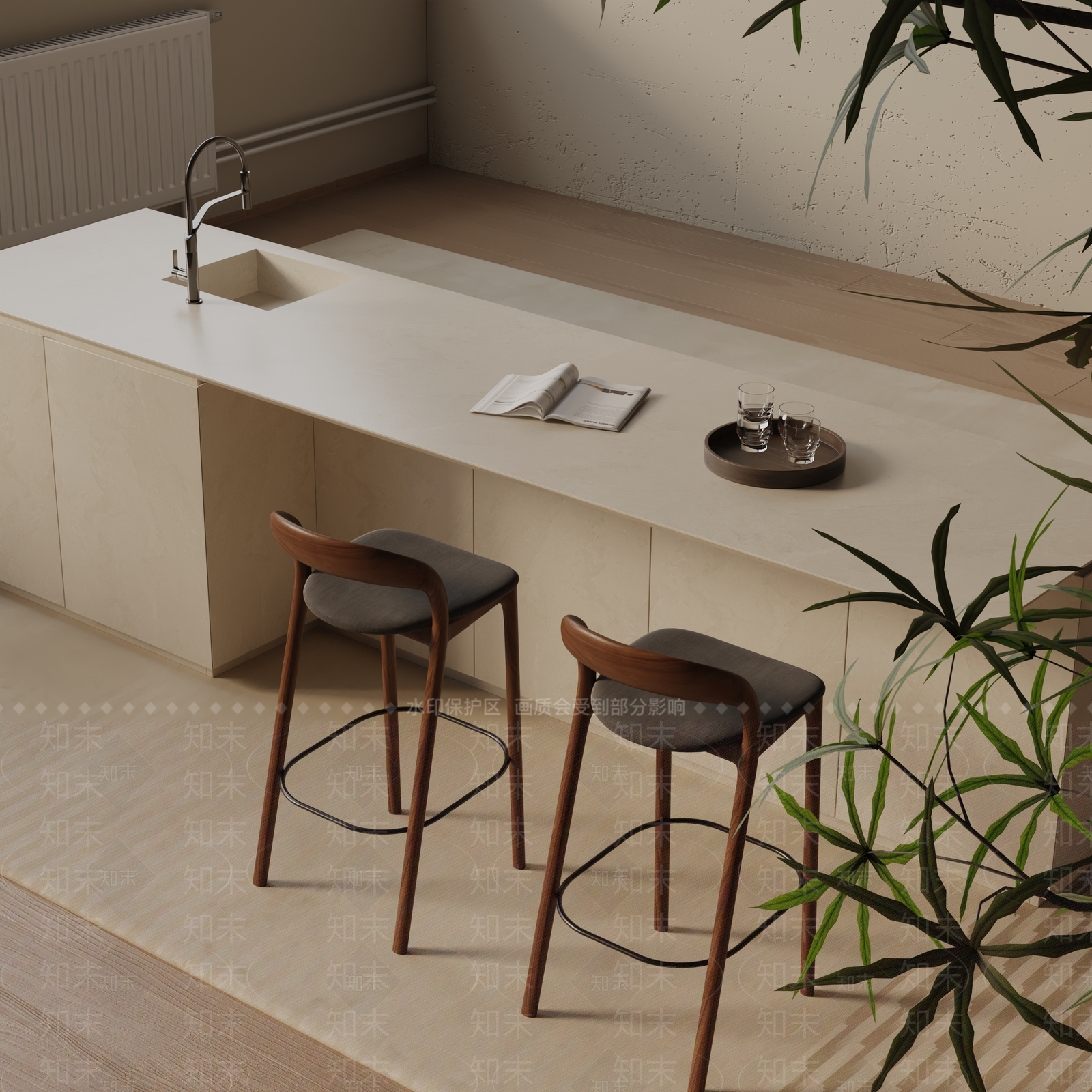 现代餐桌3D模型下载【ID:1193485816】