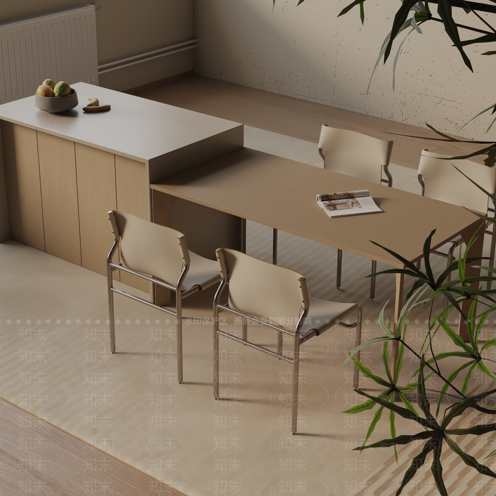 现代餐桌3D模型下载【ID:1193486916】