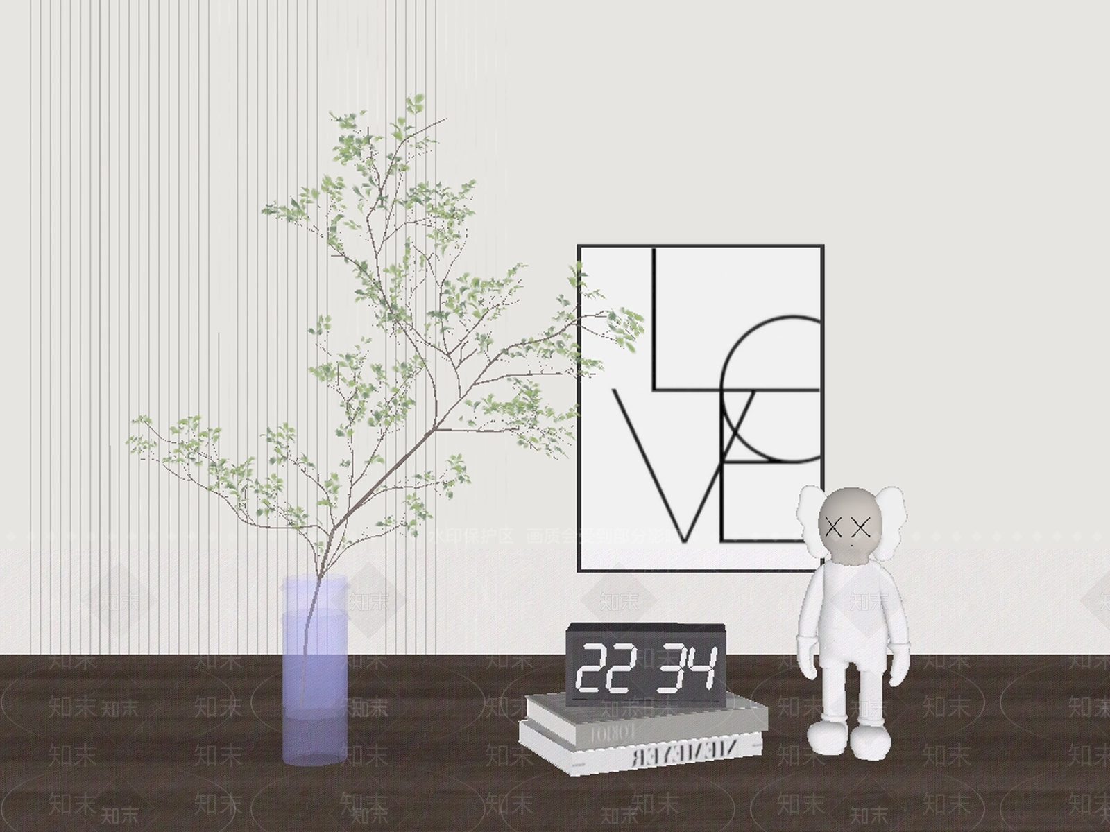 现代摆件组合SU模型下载【ID:1193489438】