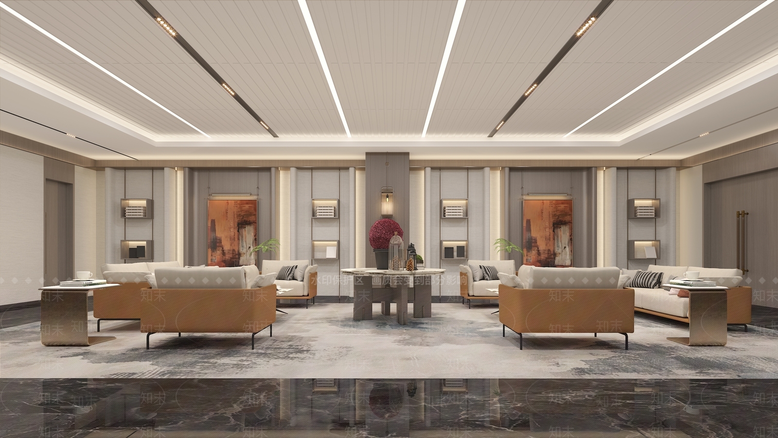 现代酒店大堂3D模型下载【ID:1215123906】