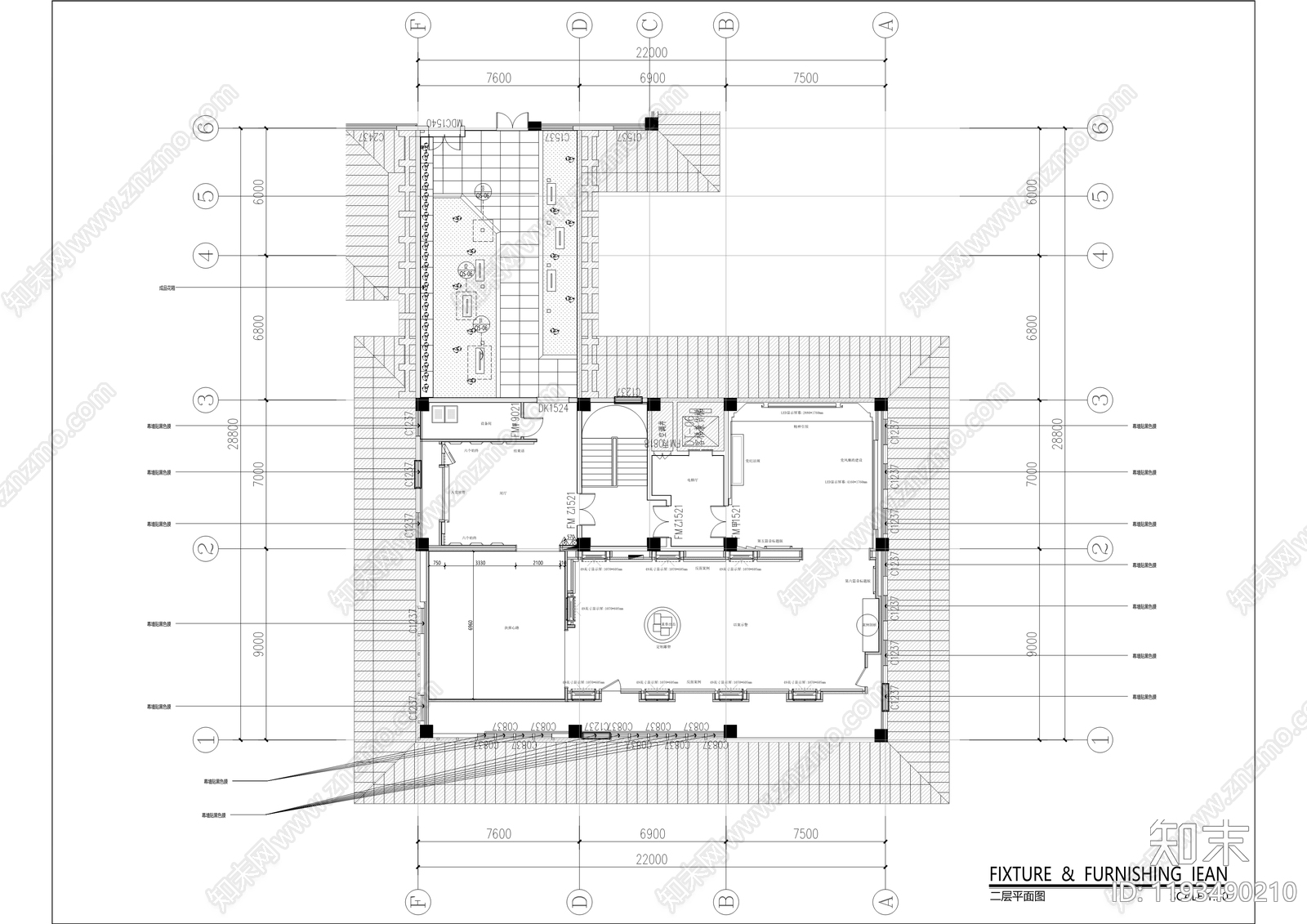 现代培训中心cad施工图下载【ID:1193490210】