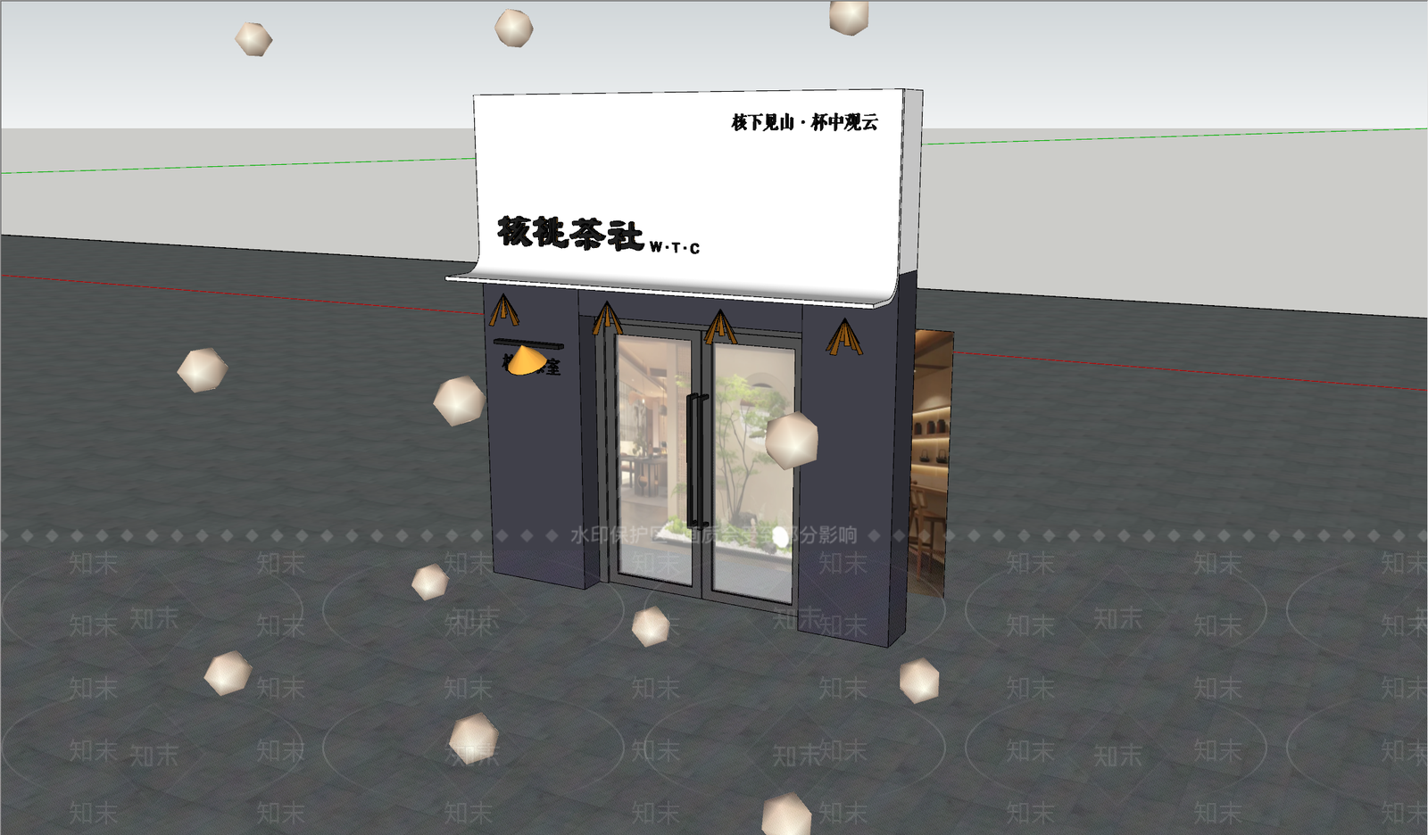 中式新中式门头SU模型下载【ID:1193492246】