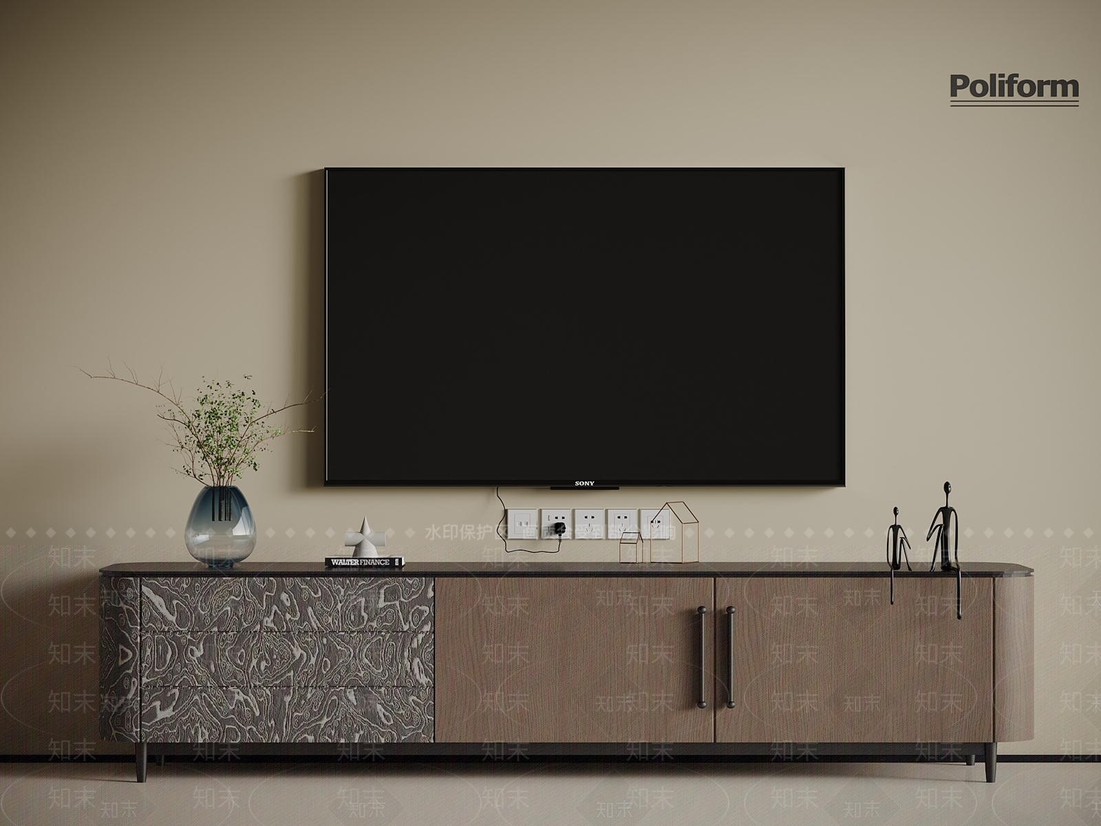 现代意式电视柜SU模型下载【ID:1193498292】