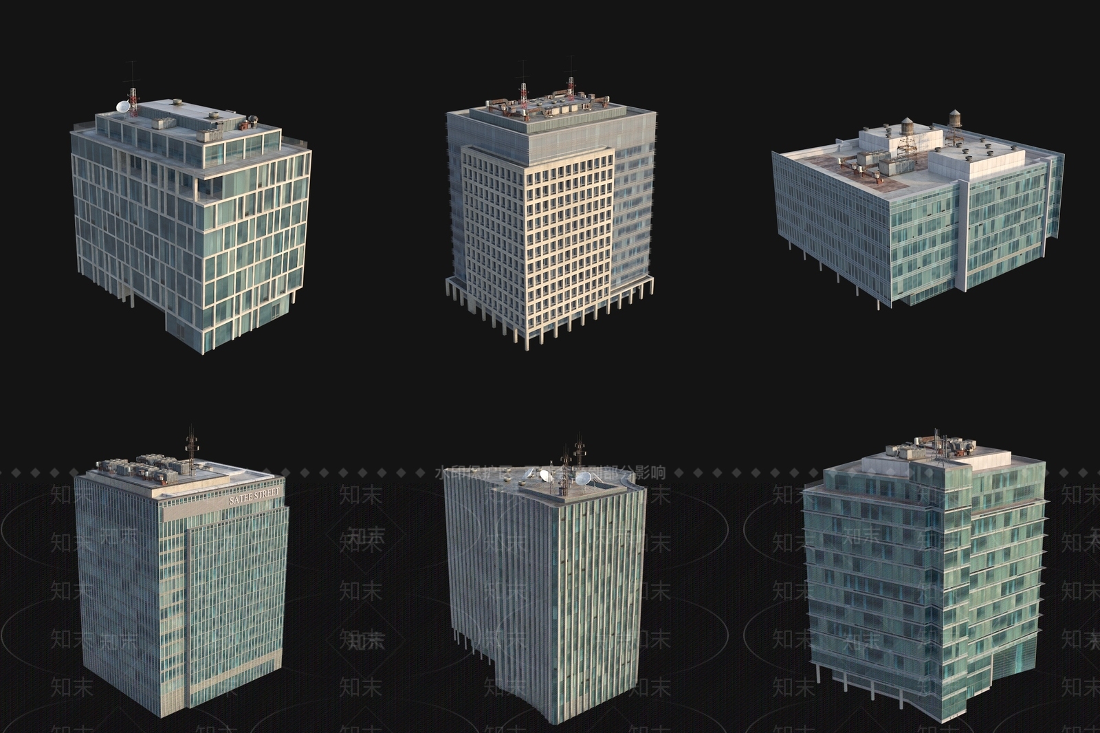 现代商业街3D模型下载【ID:1193498535】