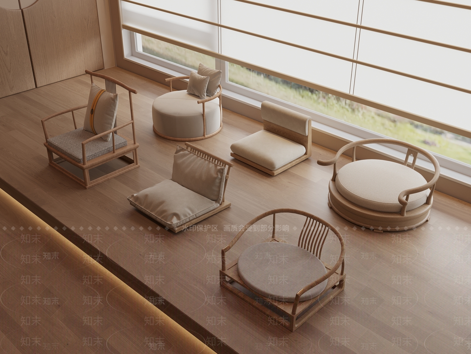 日式其他凳子SU模型下载【ID:1193498727】