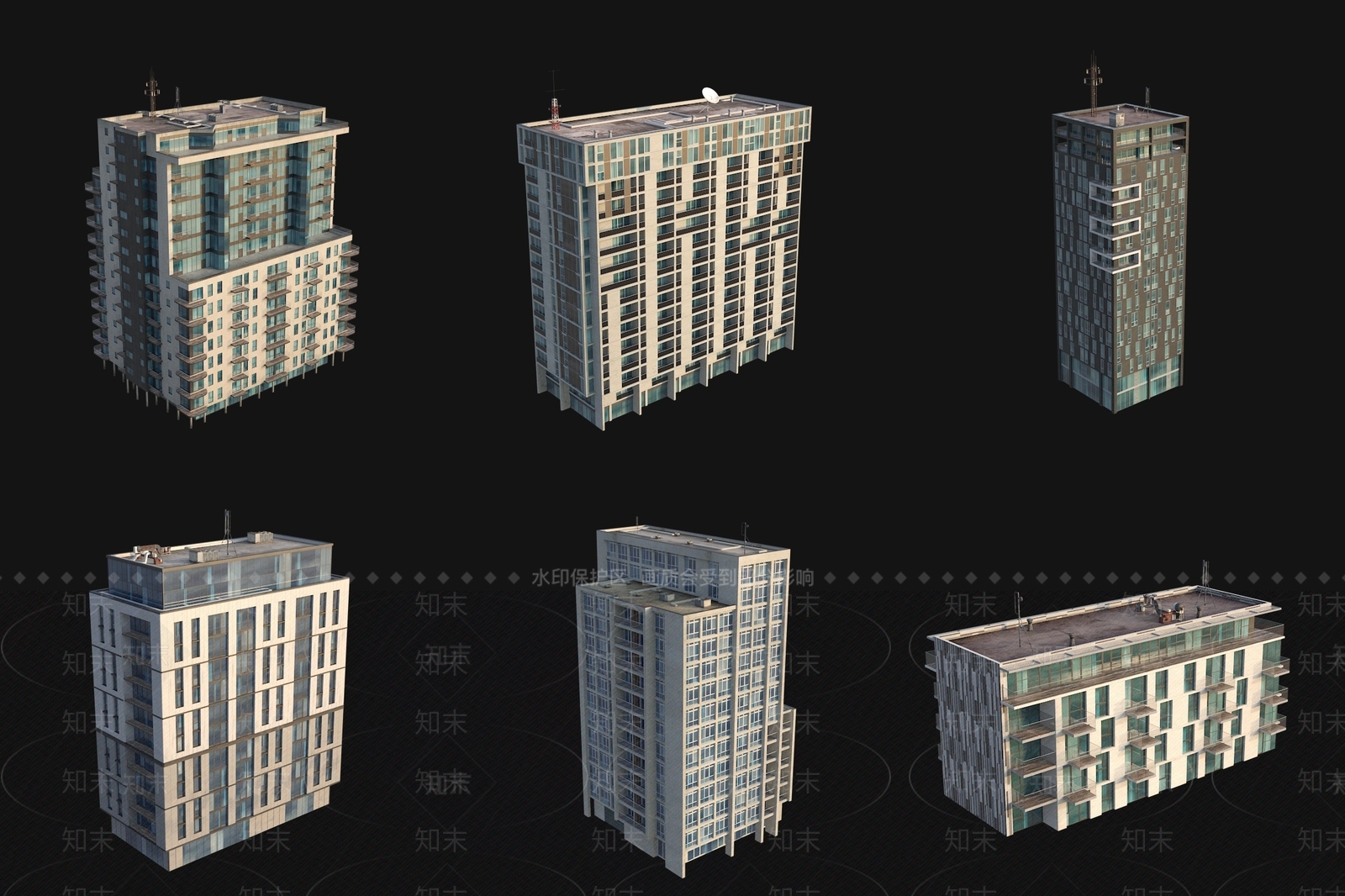 现代办公楼3D模型下载【ID:1193499620】