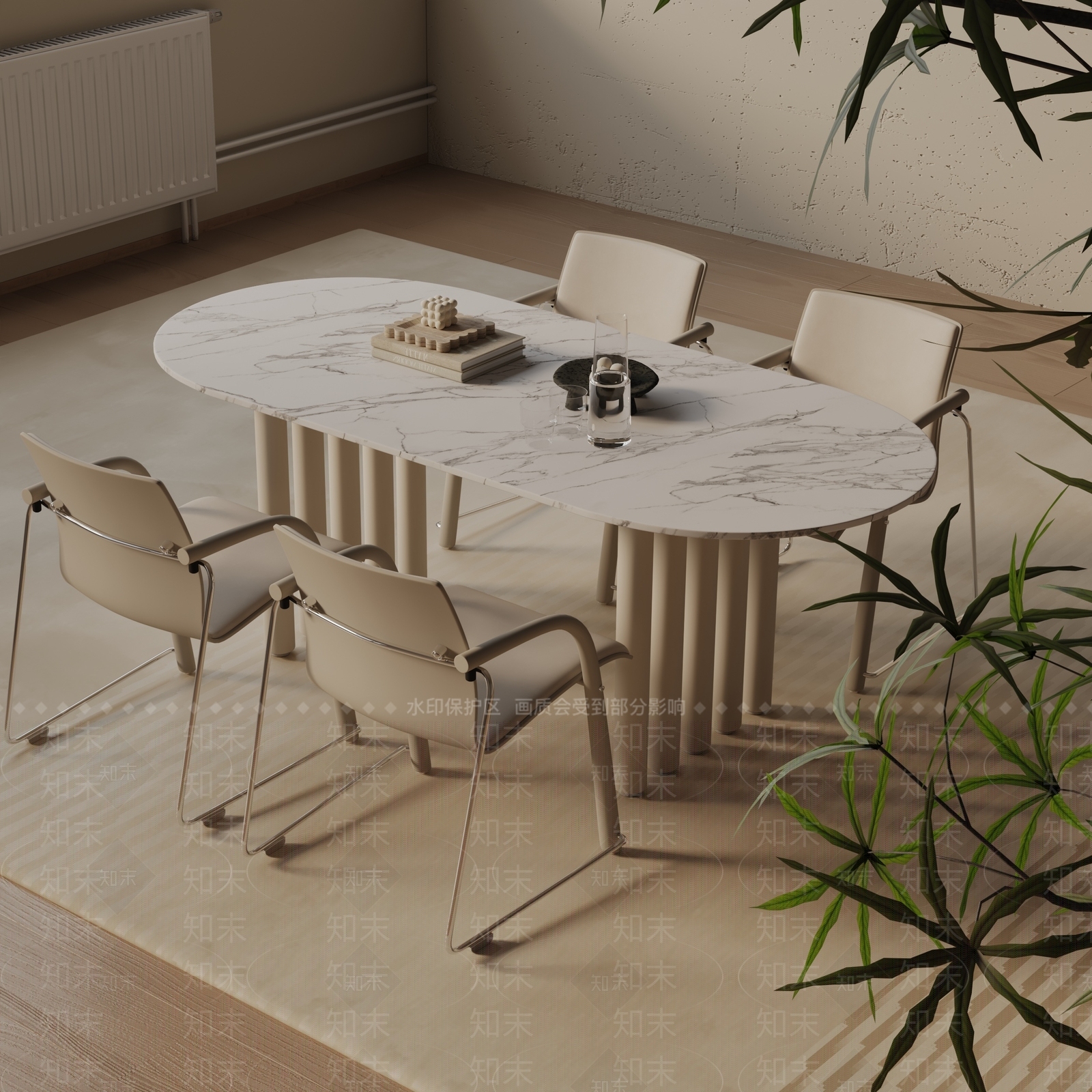 现代餐桌3D模型下载【ID:1193501925】