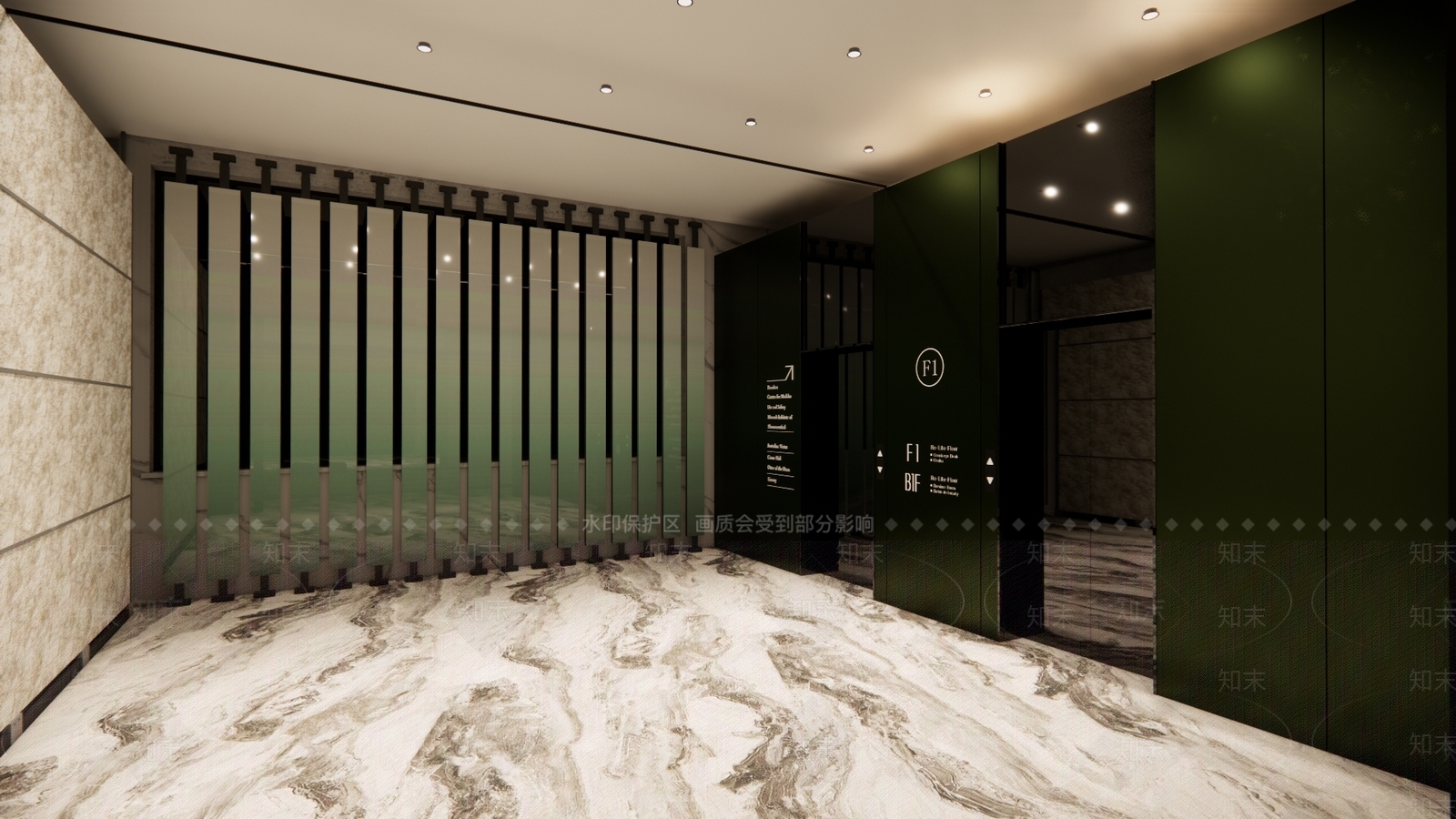 现代轻奢酒店大堂SU模型下载【ID:1193753887】