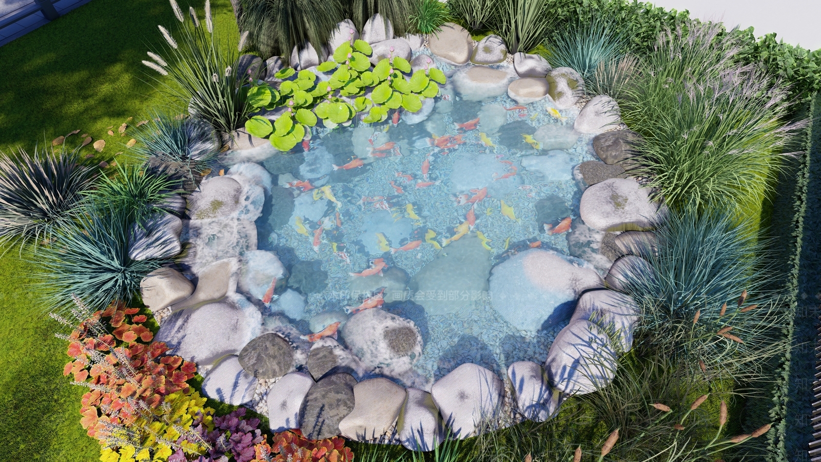 新中式日式水景SU模型下载【ID:1193503236】