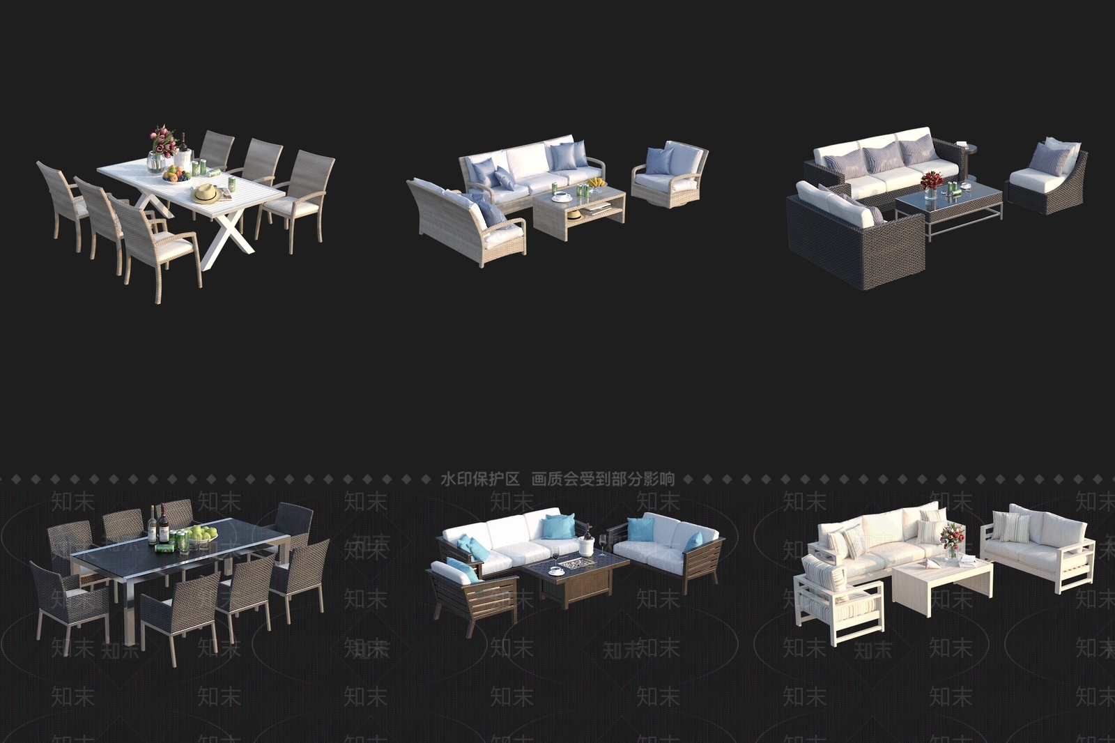 现代户外沙发3D模型下载【ID:1193505027】