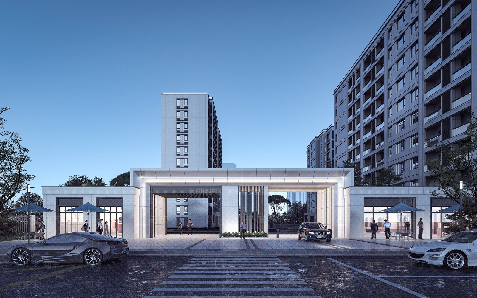 现代高层住宅3D模型下载【ID:1193507775】