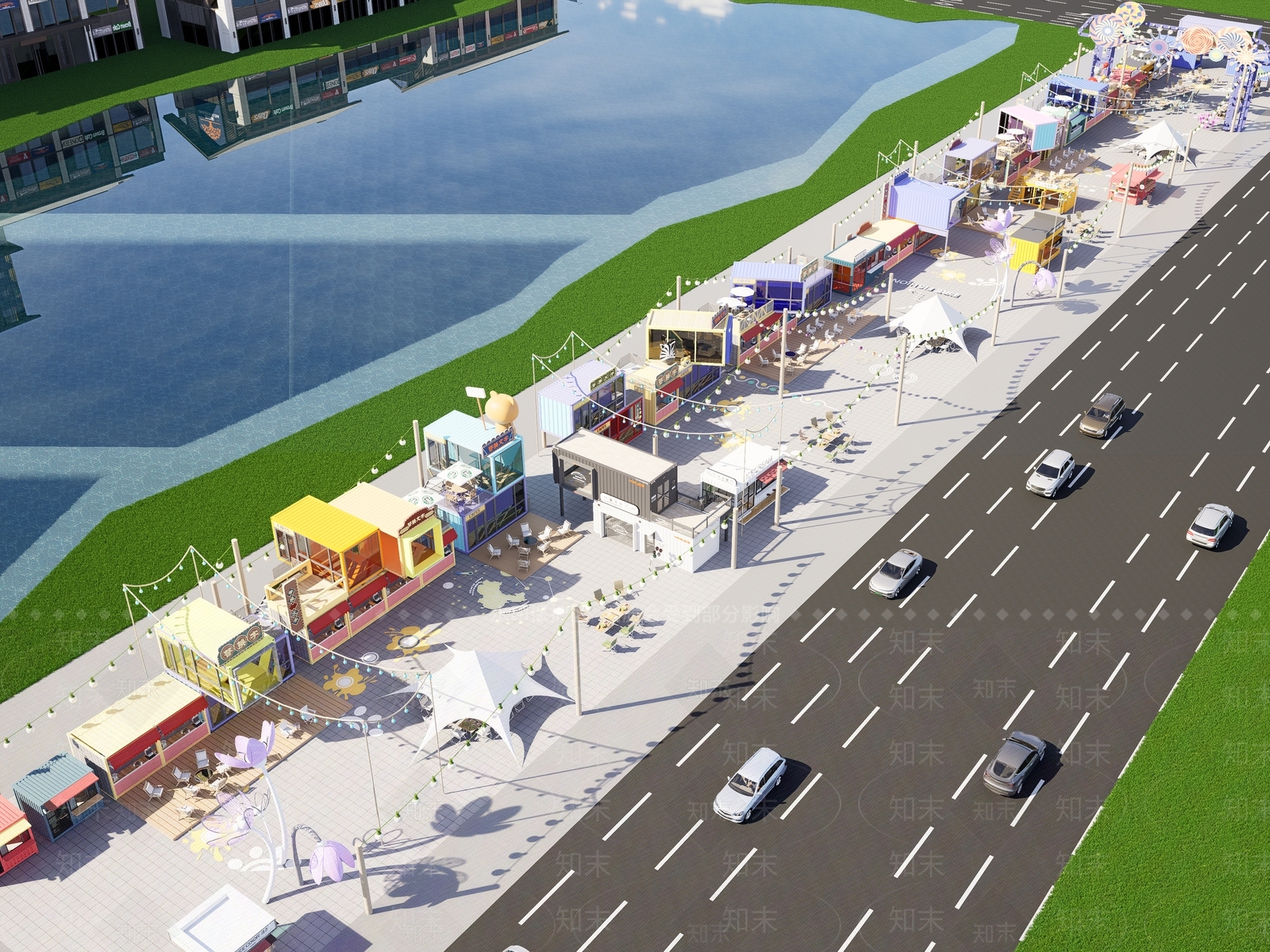 现代集市SU模型草图