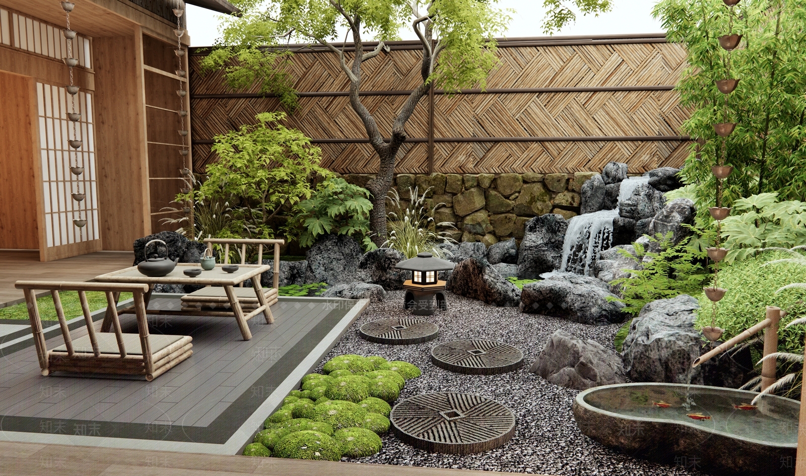 日式别墅庭院SU模型下载【ID:1193510108】