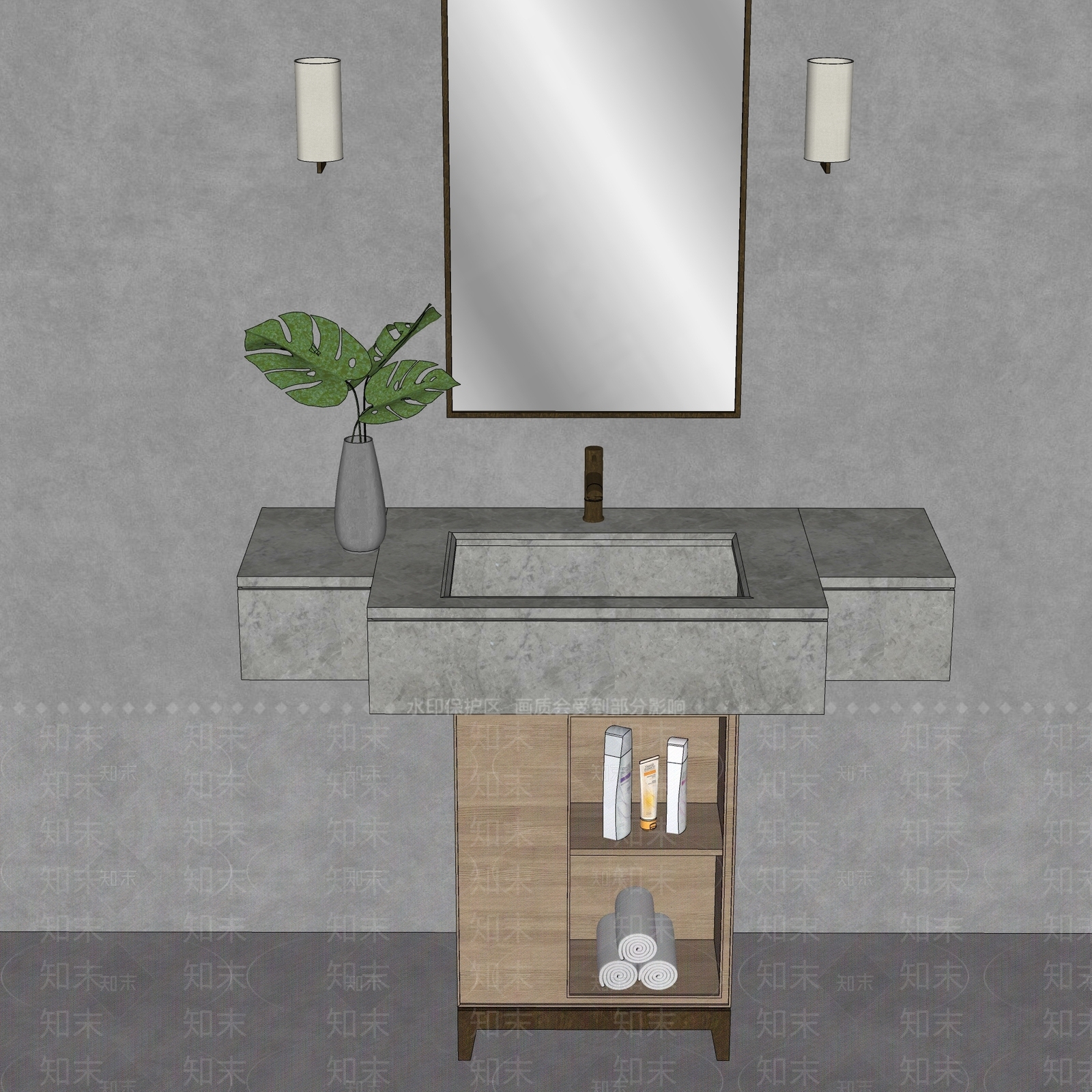浴室柜3D模型下载【ID:1193512445】