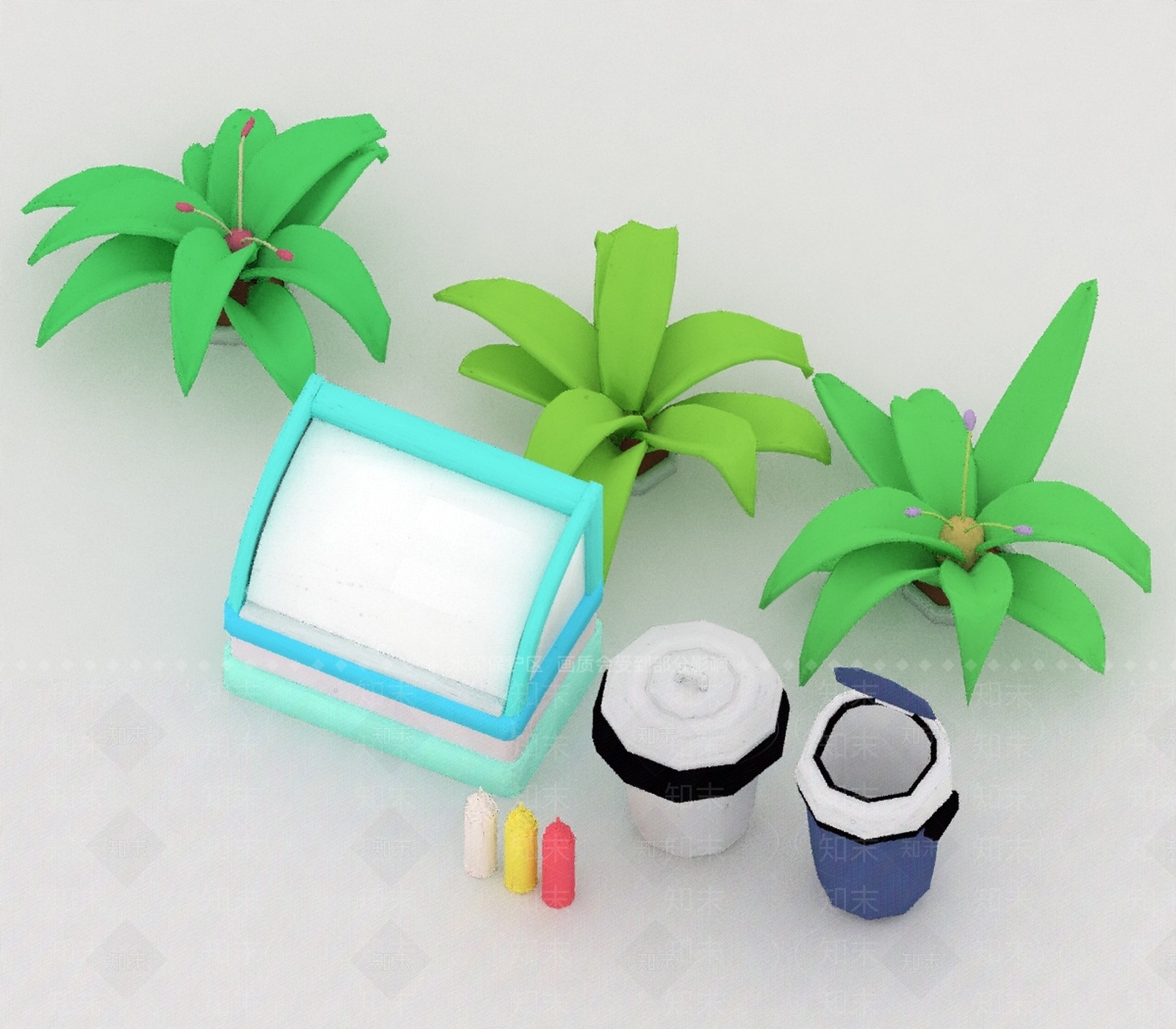 花草组合3D模型下载【ID:1193516421】