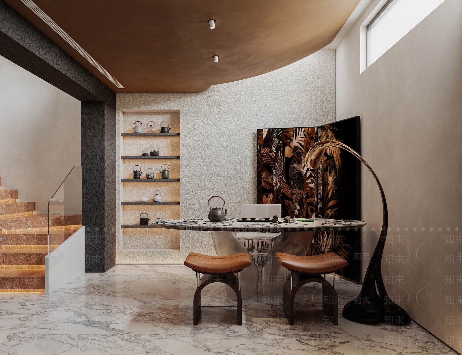 轻奢复古茶室3D模型下载【ID:1193518951】