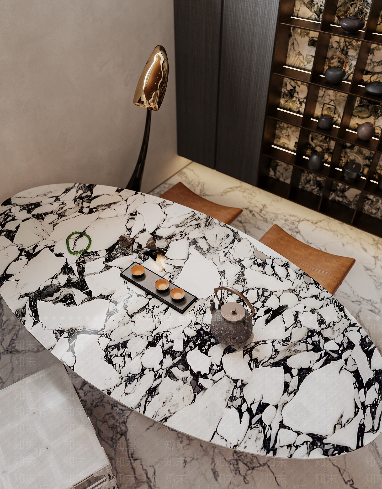 轻奢复古茶室3D模型下载【ID:1193518951】