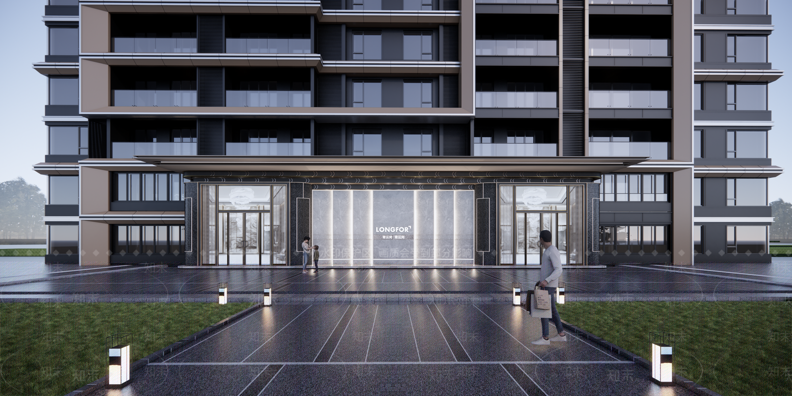 现代小区建筑SU模型下载【ID:1193519106】