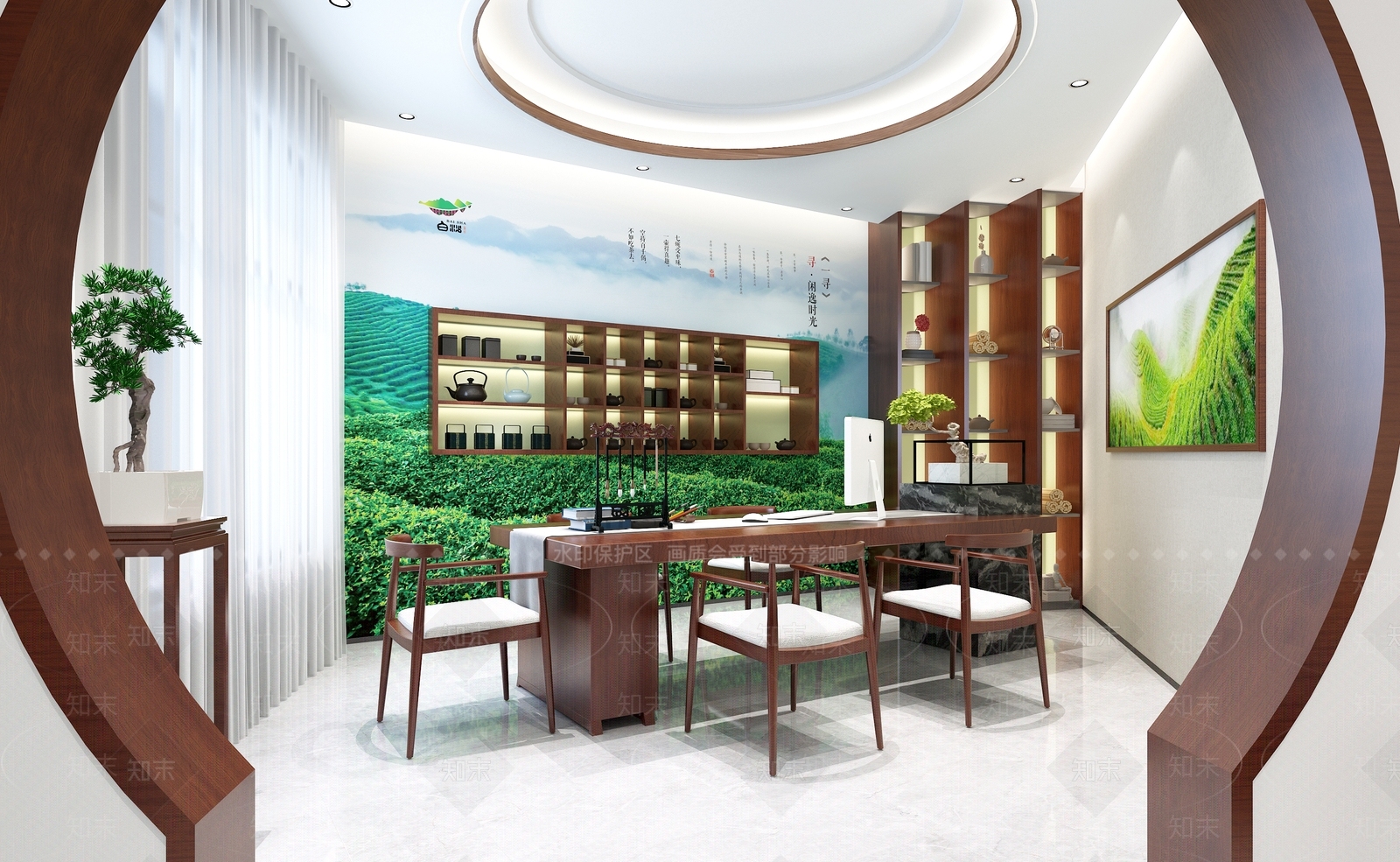 中式新中式茶室3D模型下载【ID:1193522211】