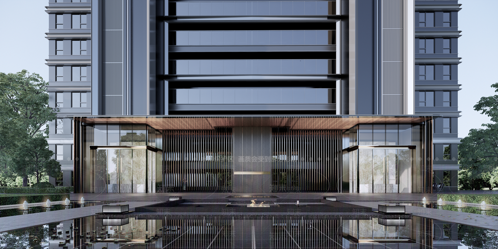 现代小区建筑SU模型下载【ID:1193522537】