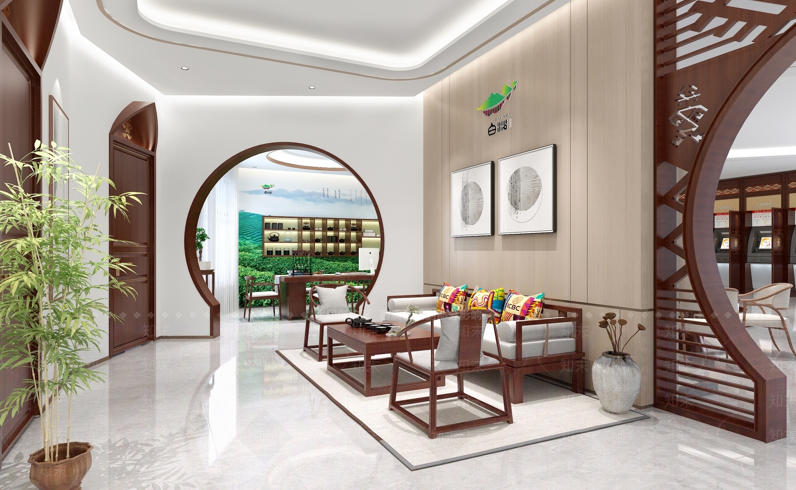 中式休息区3D模型下载【ID:1193522783】