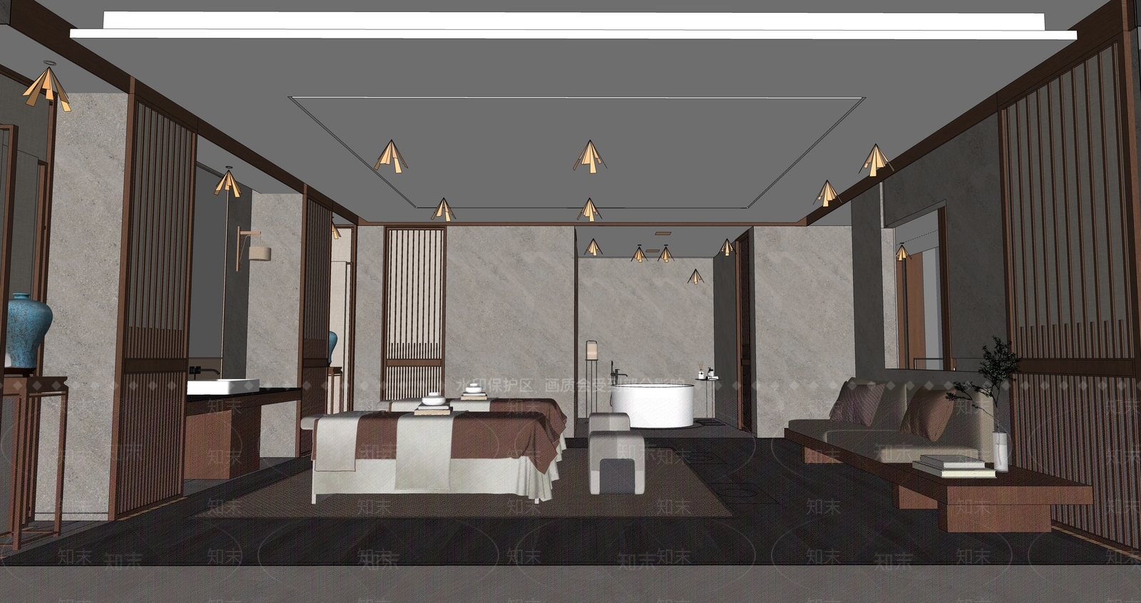 新中式中式美妆店SU模型下载【ID:1193523657】
