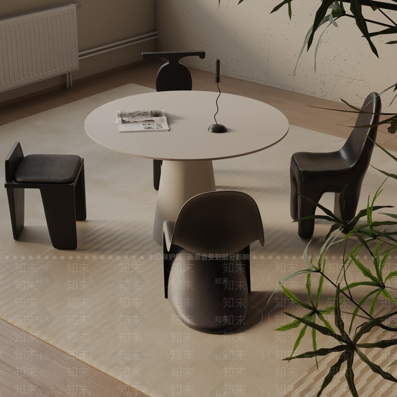 现代餐桌3D模型下载【ID:1193524675】