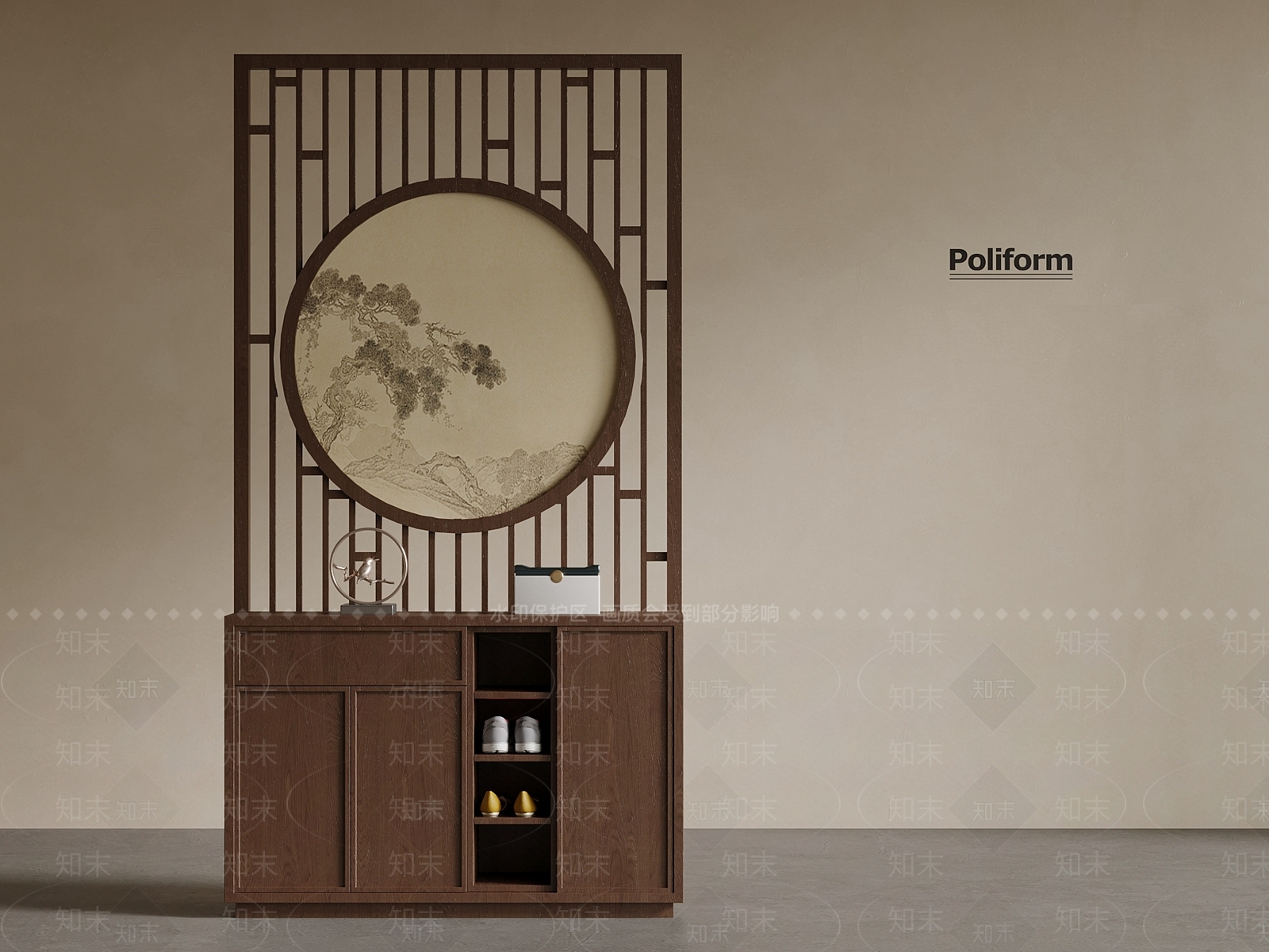 新中式鞋柜3D模型下载【ID:1193526570】