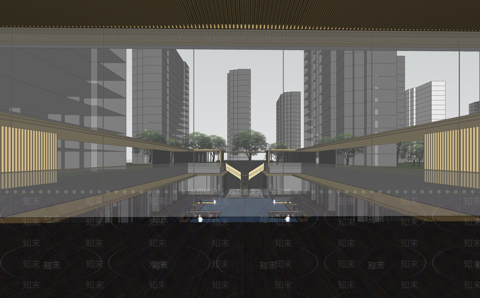 现代小区建筑SU模型下载【ID:1193528500】