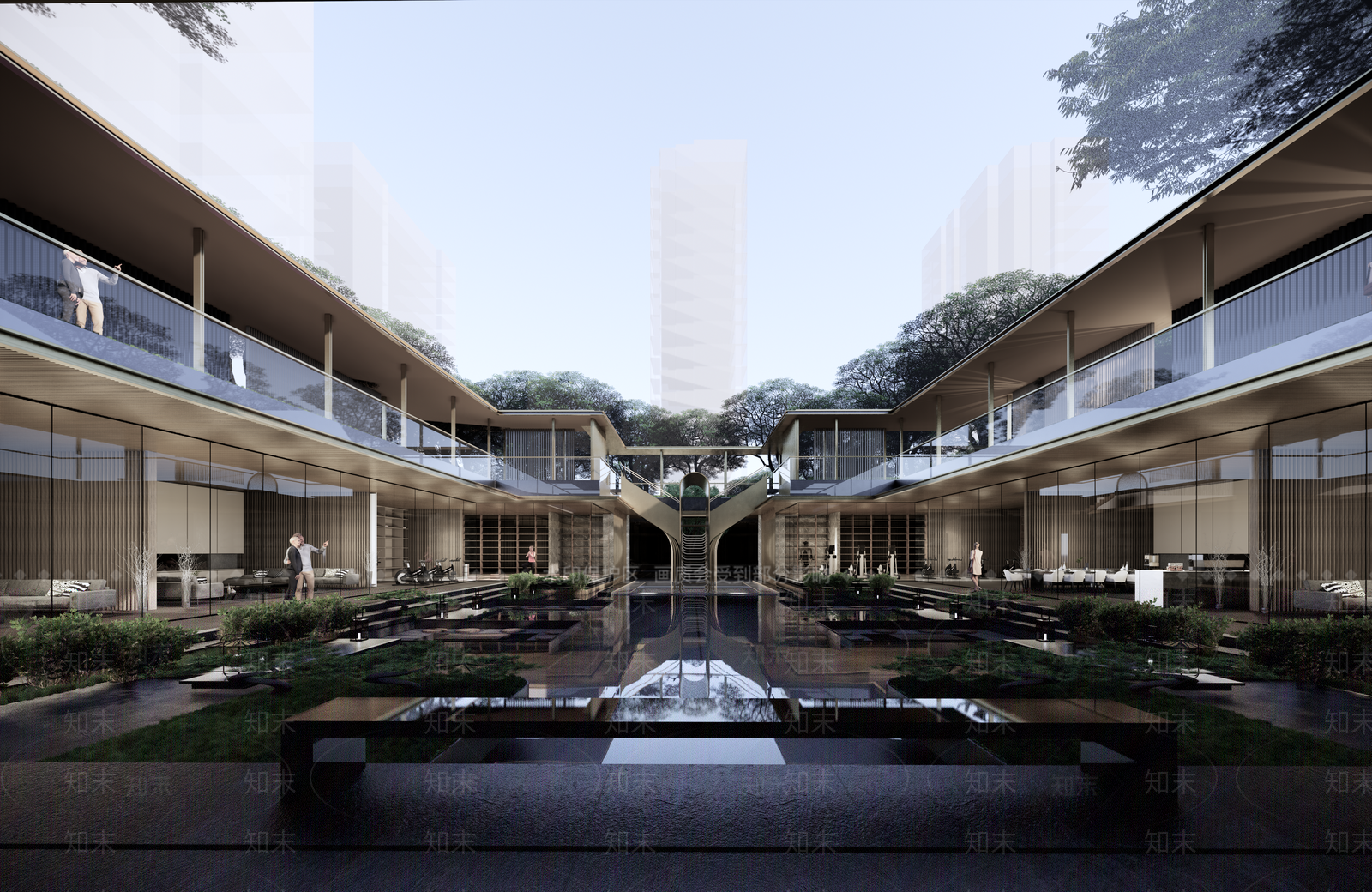 现代小区建筑SU模型下载【ID:1193528500】