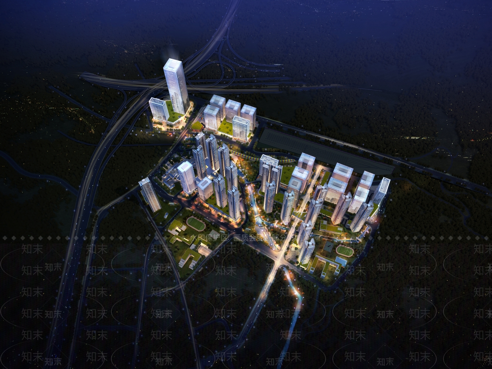 现代简约鸟瞰规划3D模型下载【ID:1193529756】