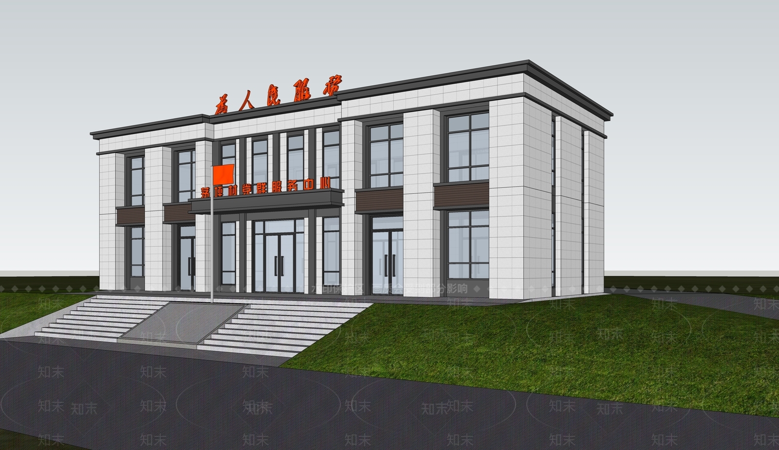 现代小公建SU模型下载【ID:1193530871】