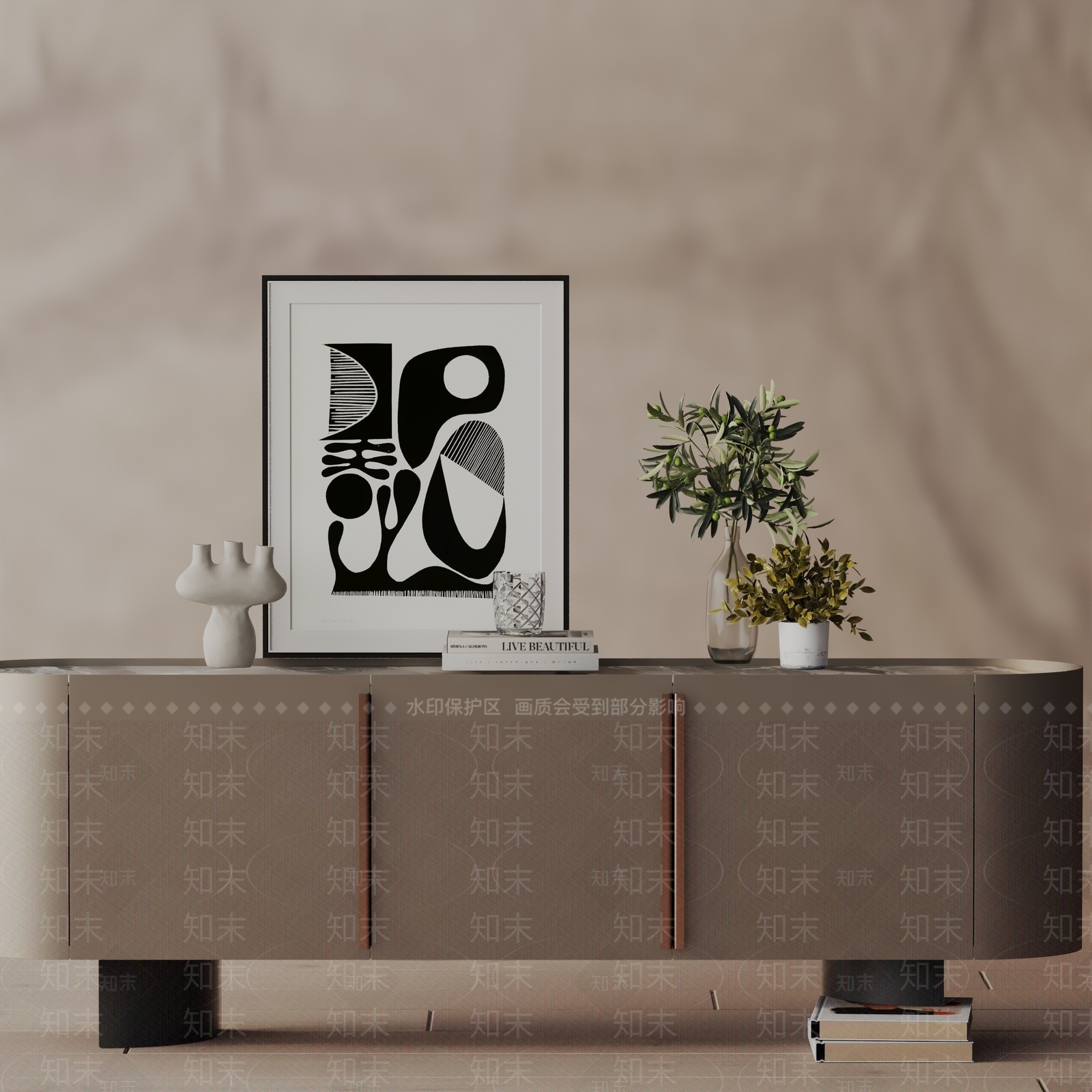 现代玄关柜3D模型下载【ID:1193531733】