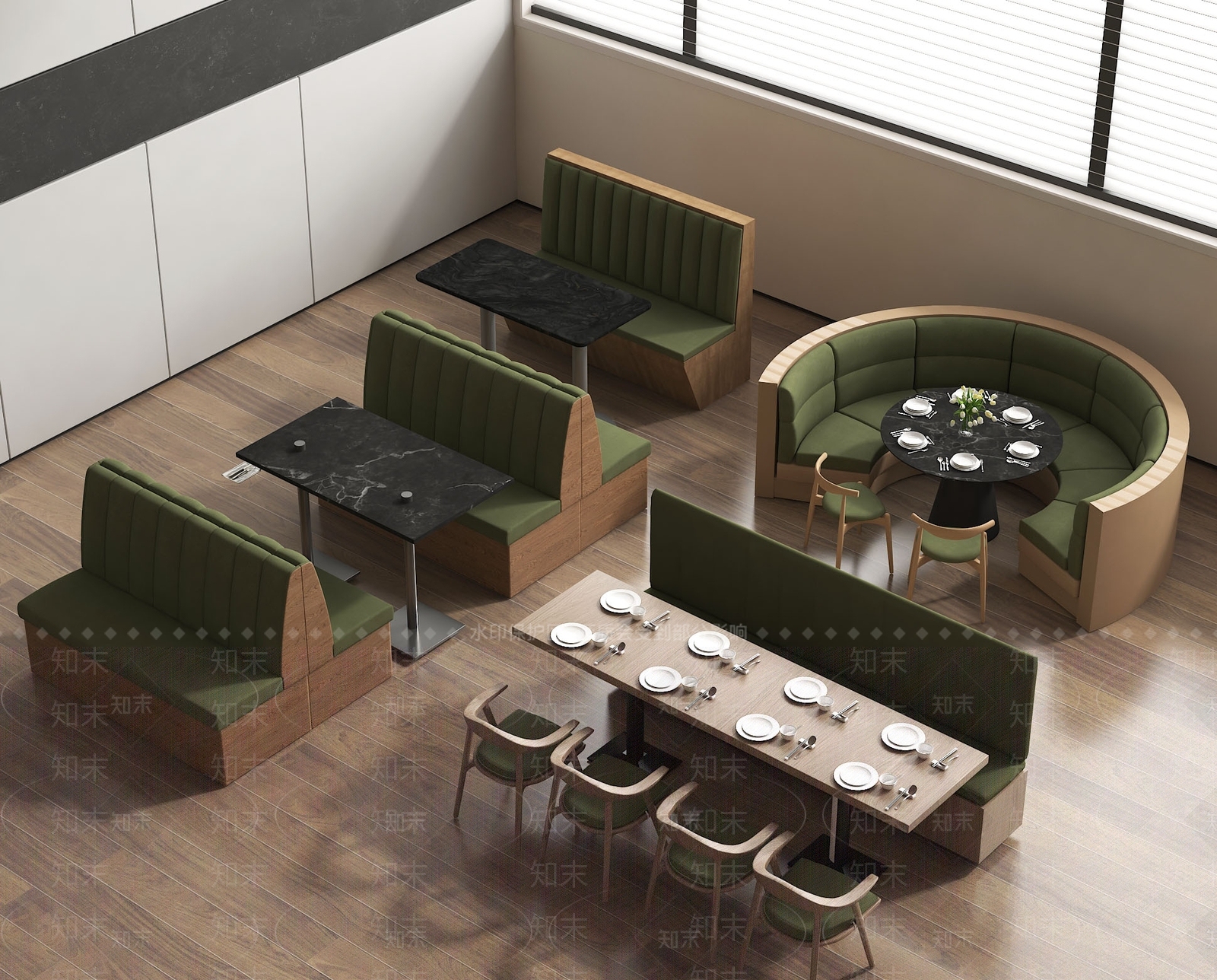 现代卡座沙发3D模型下载【ID:1193531754】